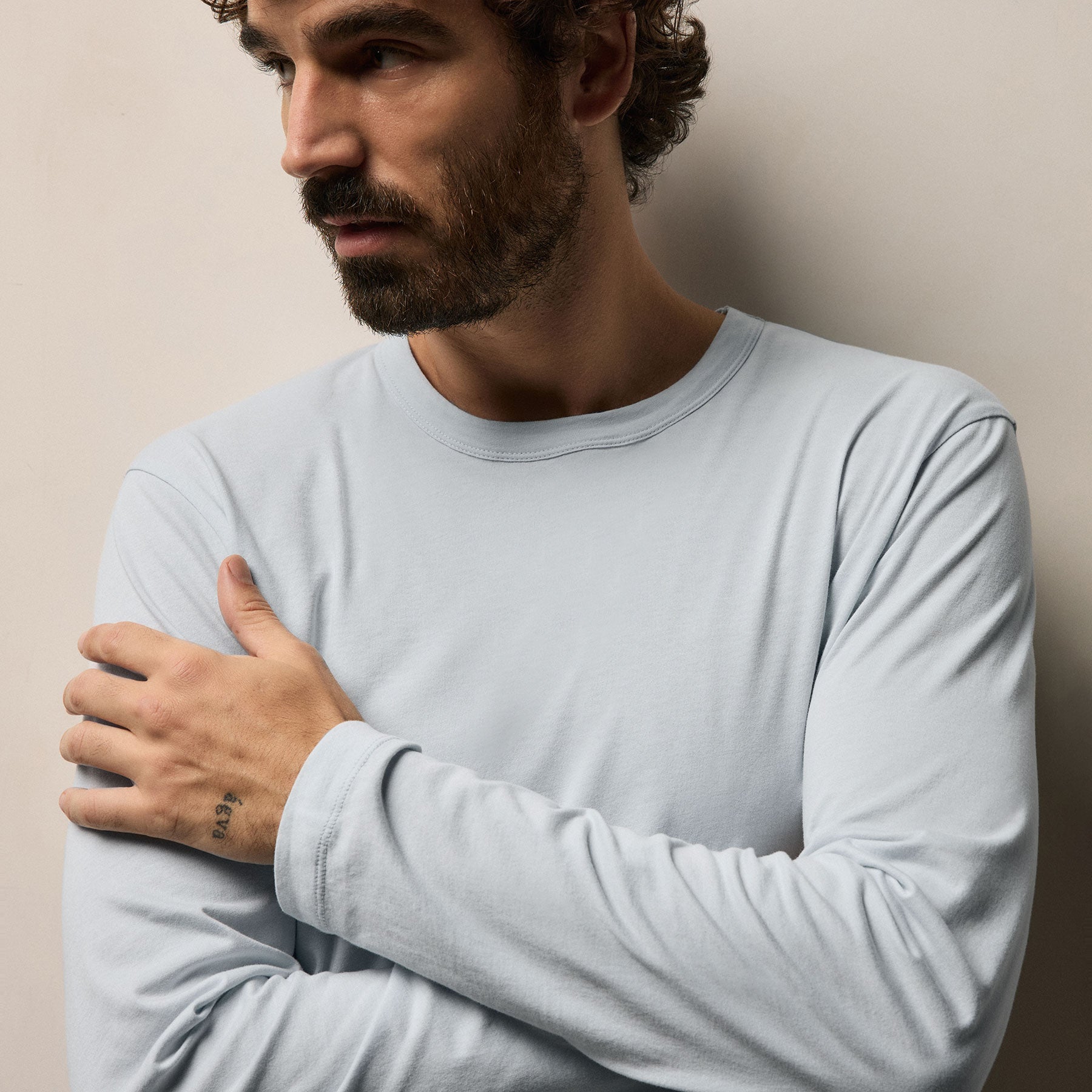 Brushed Lotus Long Sleeve Crew - Memory