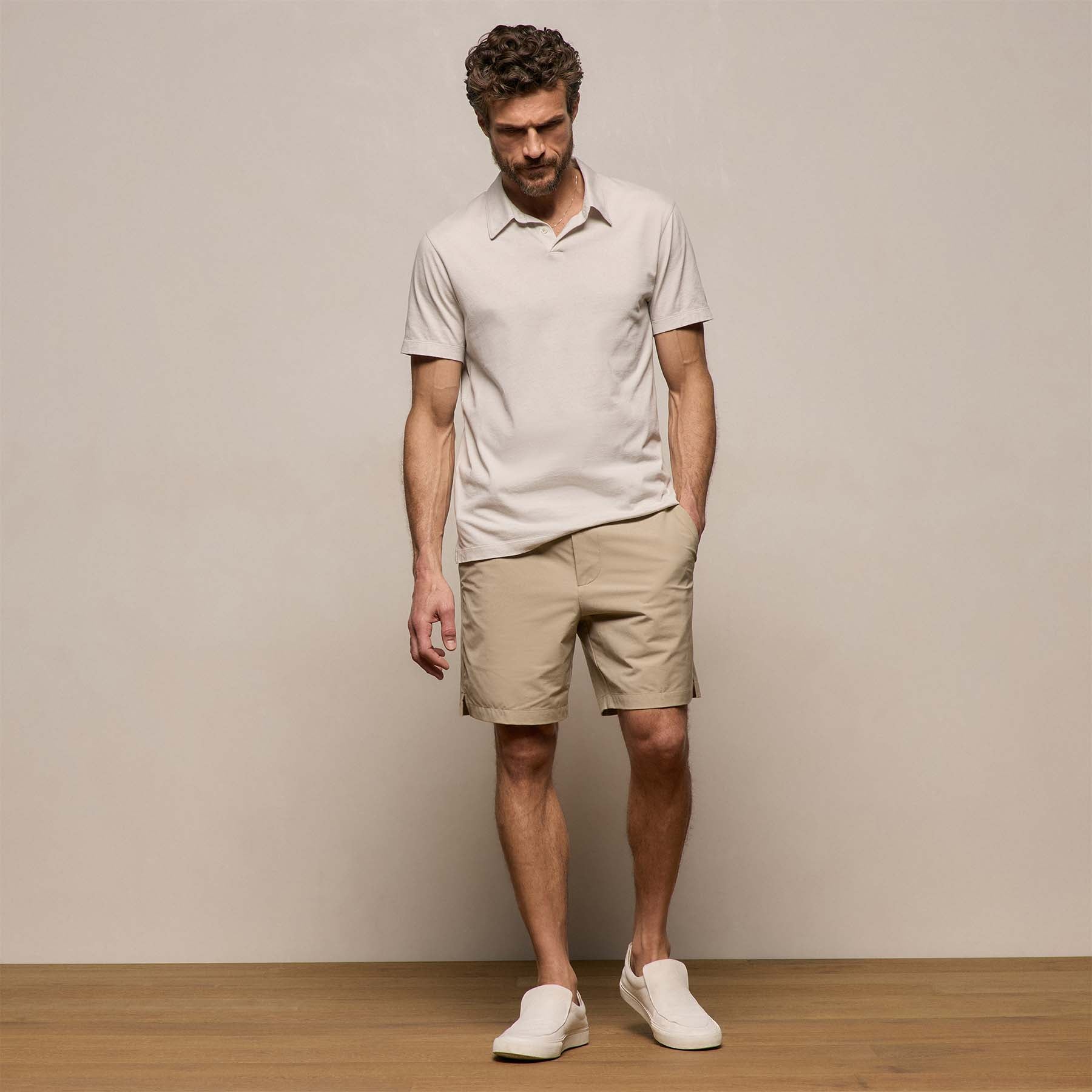Brushed Lotus Polo - Pearl