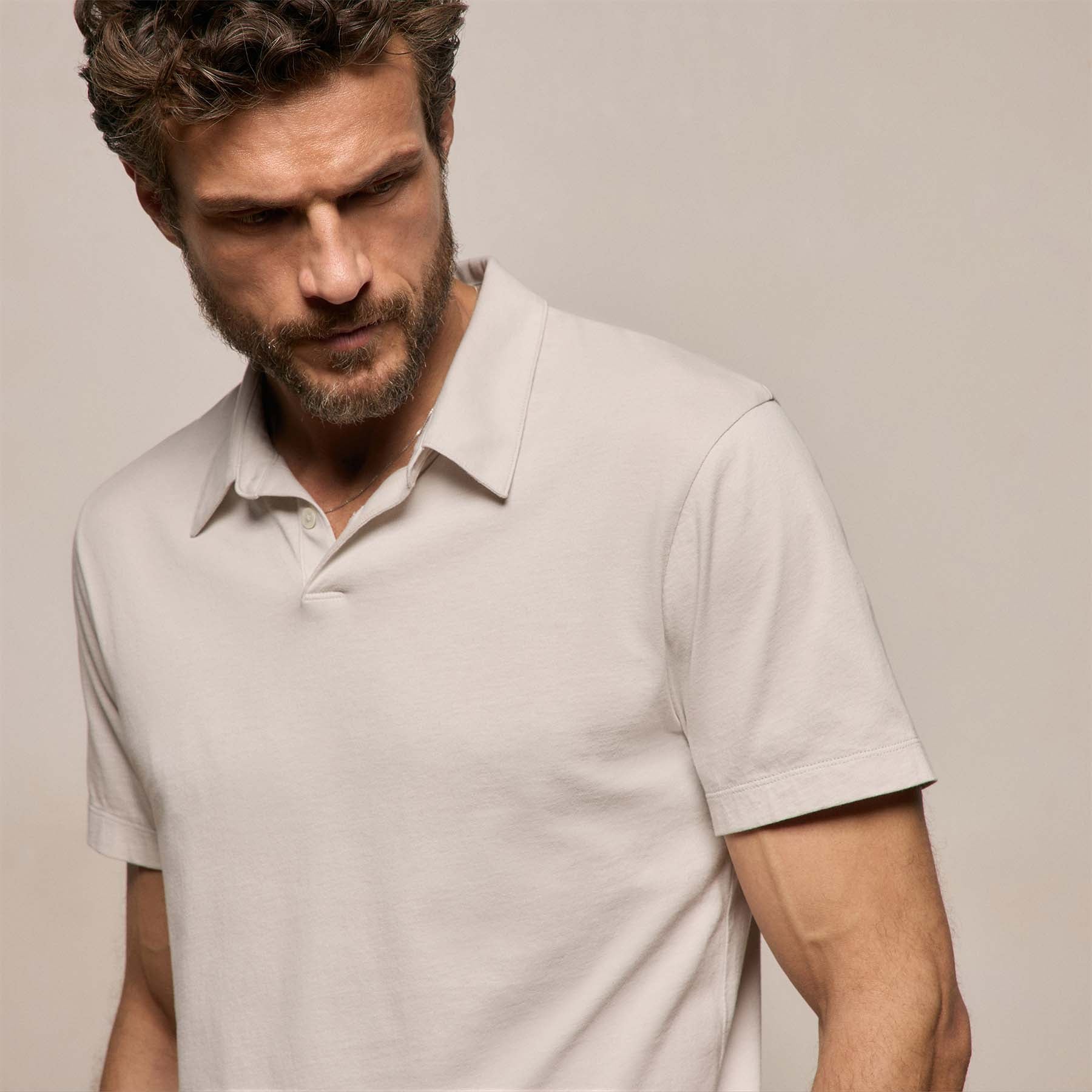 Brushed Lotus Polo - Pearl