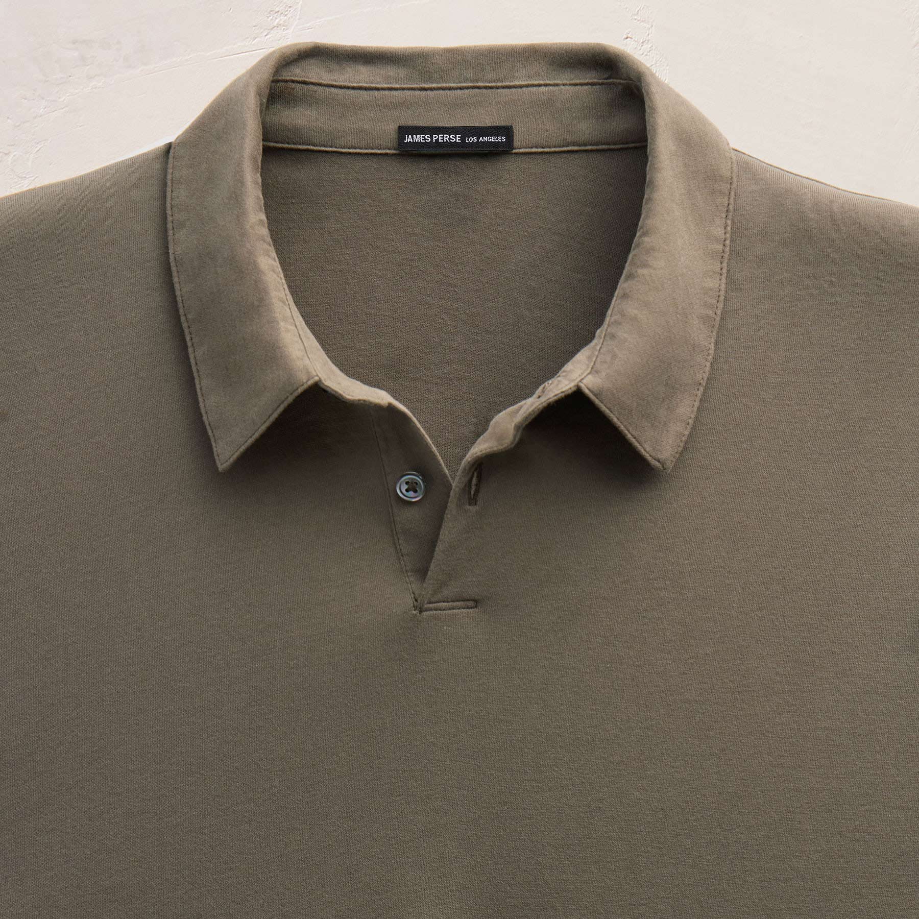 Brushed Lotus Long Sleeve Polo - Army Green