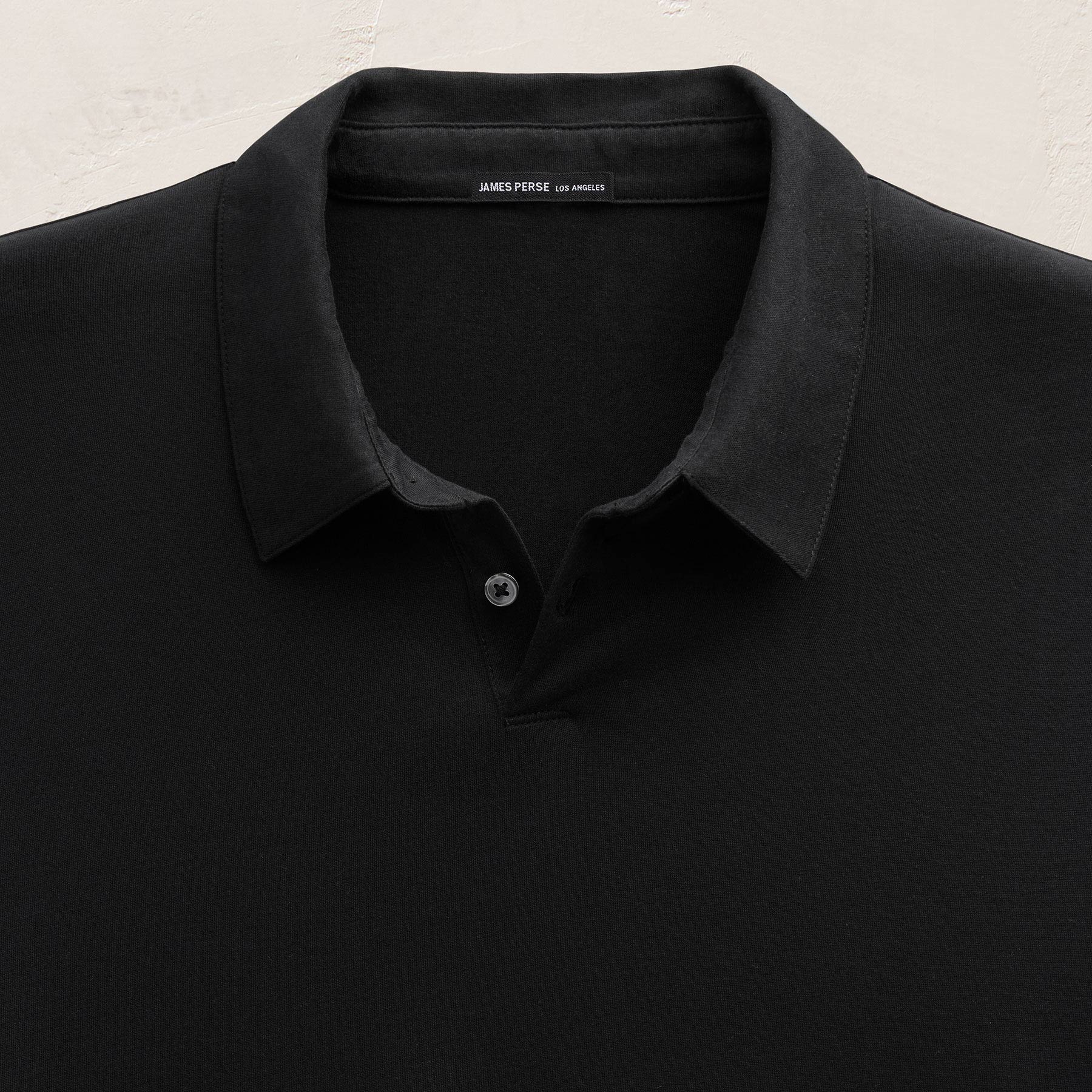 Brushed Lotus Long Sleeve Polo - Black