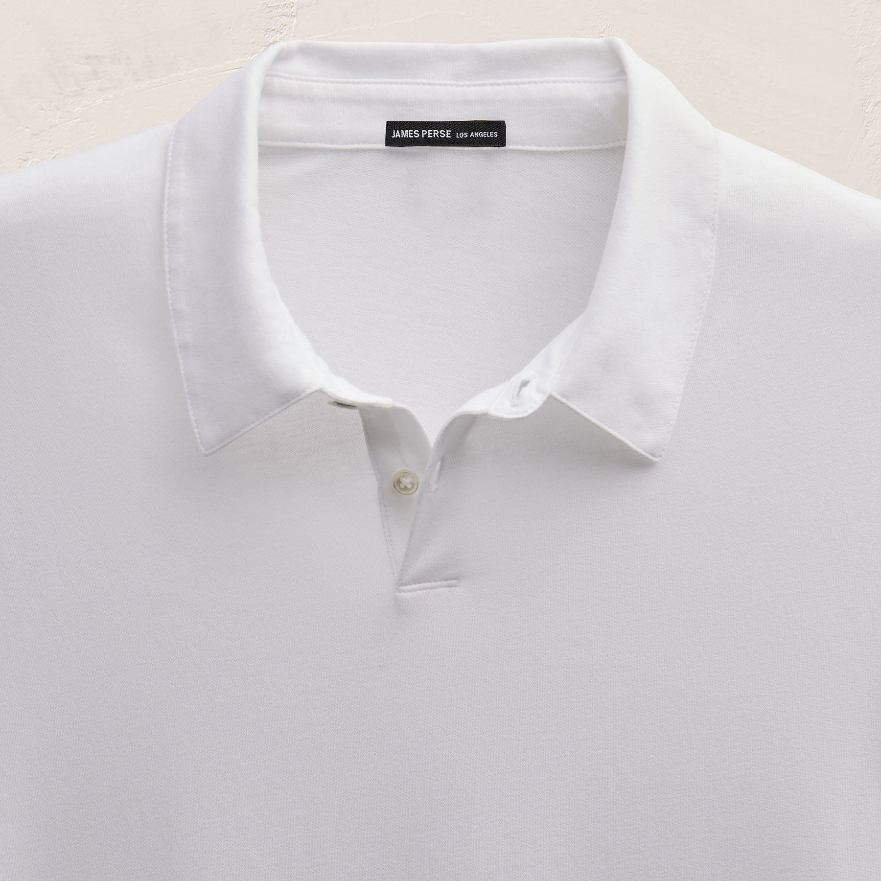 Brushed Lotus Long Sleeve Polo - White