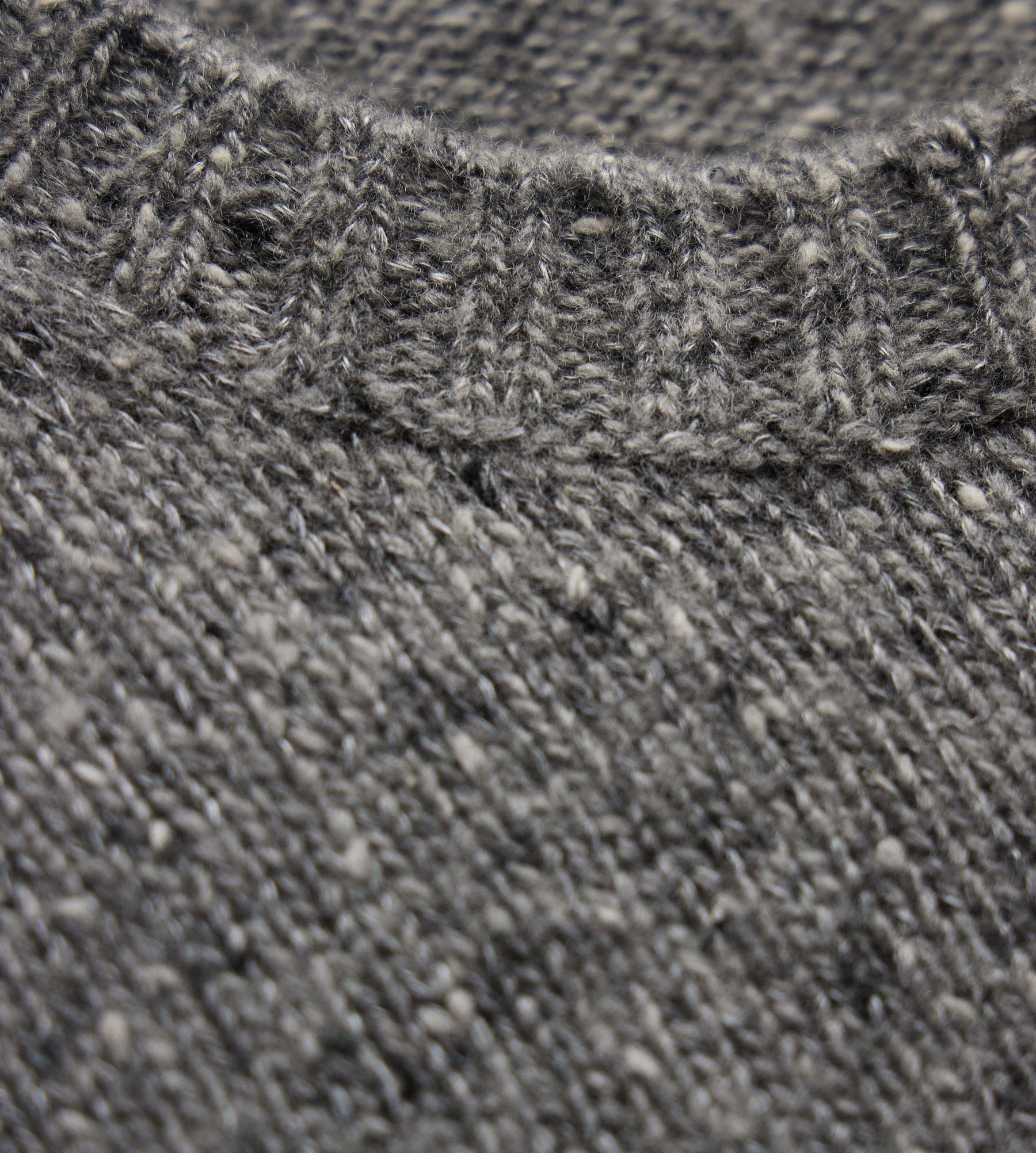 Marled Cashmere Linen Crew - Heather Grey
