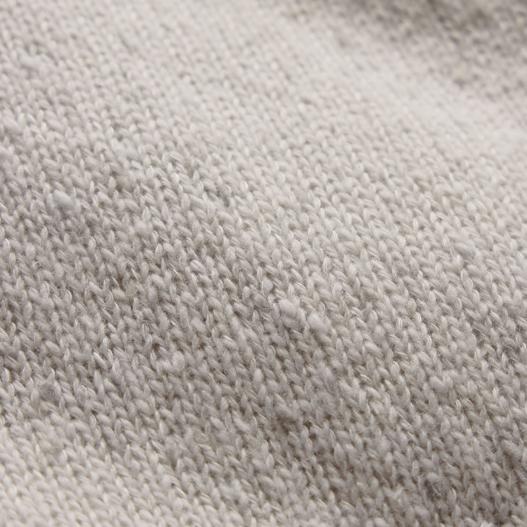 Marled Cashmere Linen Long Sleeve Open Polo - Pearl