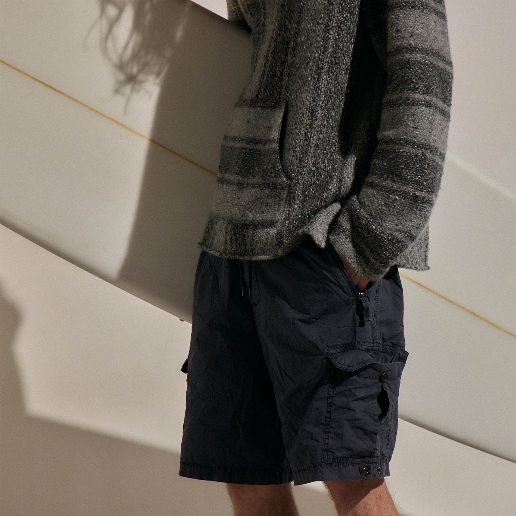 Parachute Poplin Cargo Short - Blue Noir Pigment