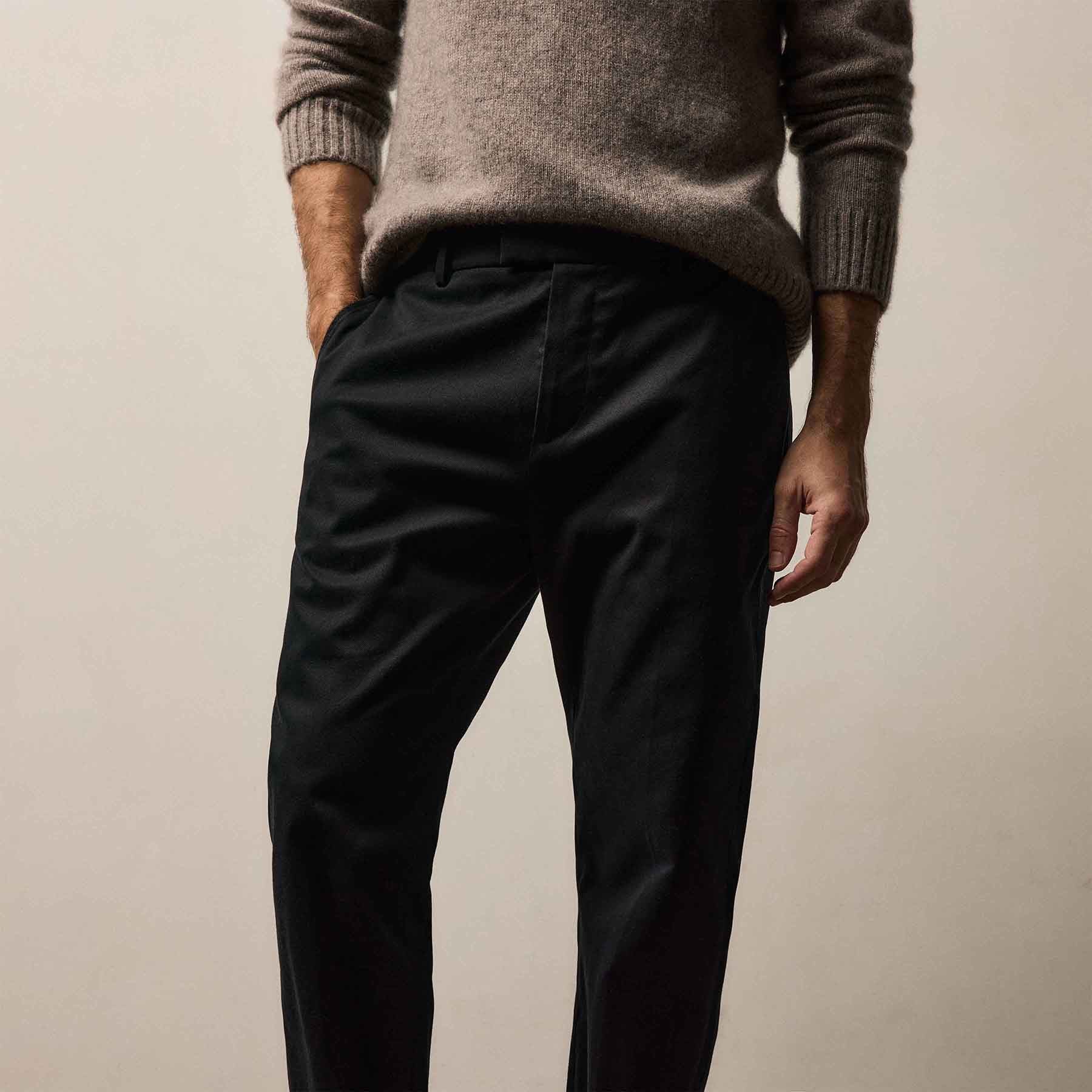 Cashmere Touch Twill Trouser - Black