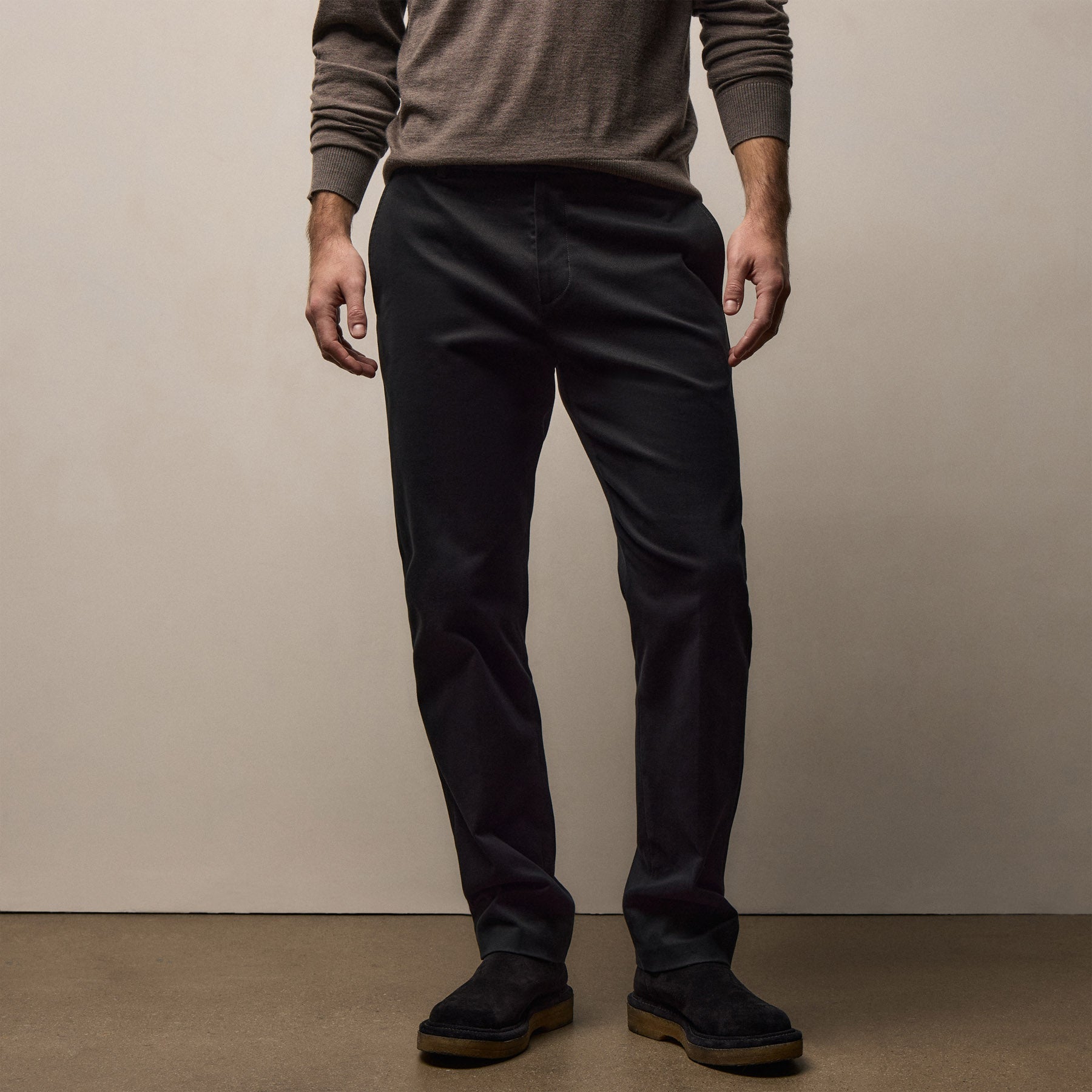 Cashmere Touch Twill Trouser - Black