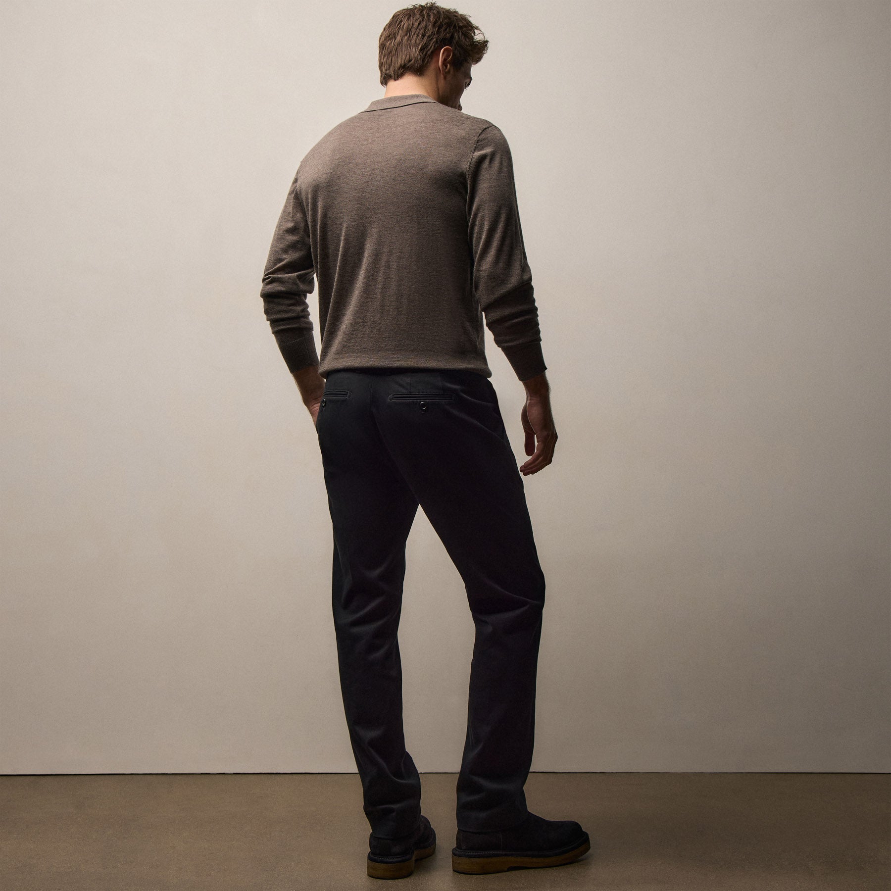 Cashmere Touch Twill Trouser - Black
