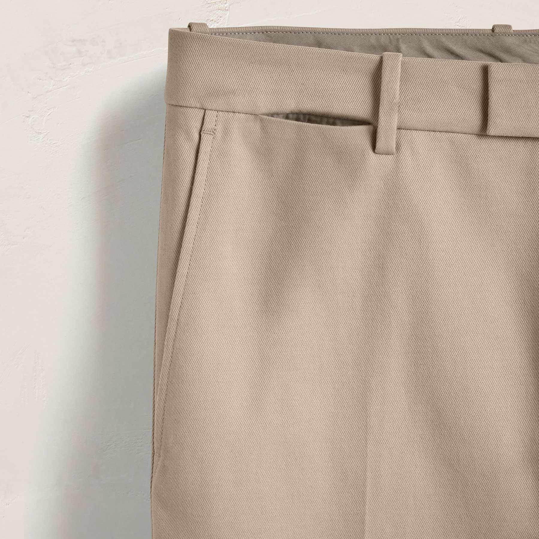 Cashmere Touch Twill Trouser - Stone