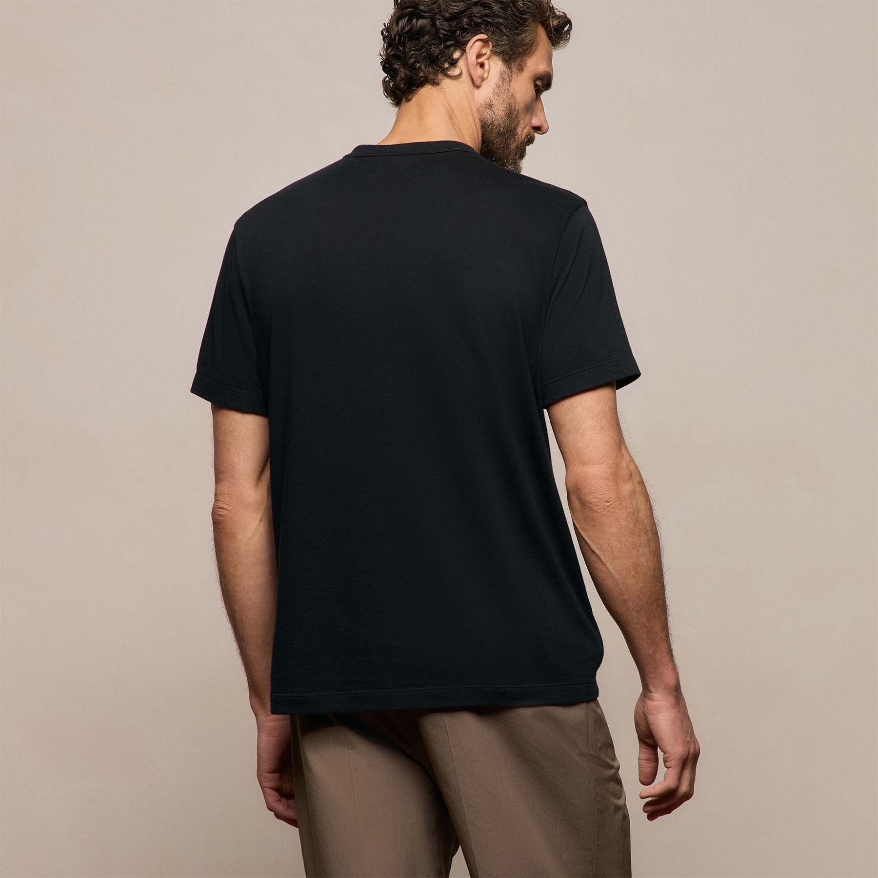 Cotton Cashmere Short Sleeve Tee - Black