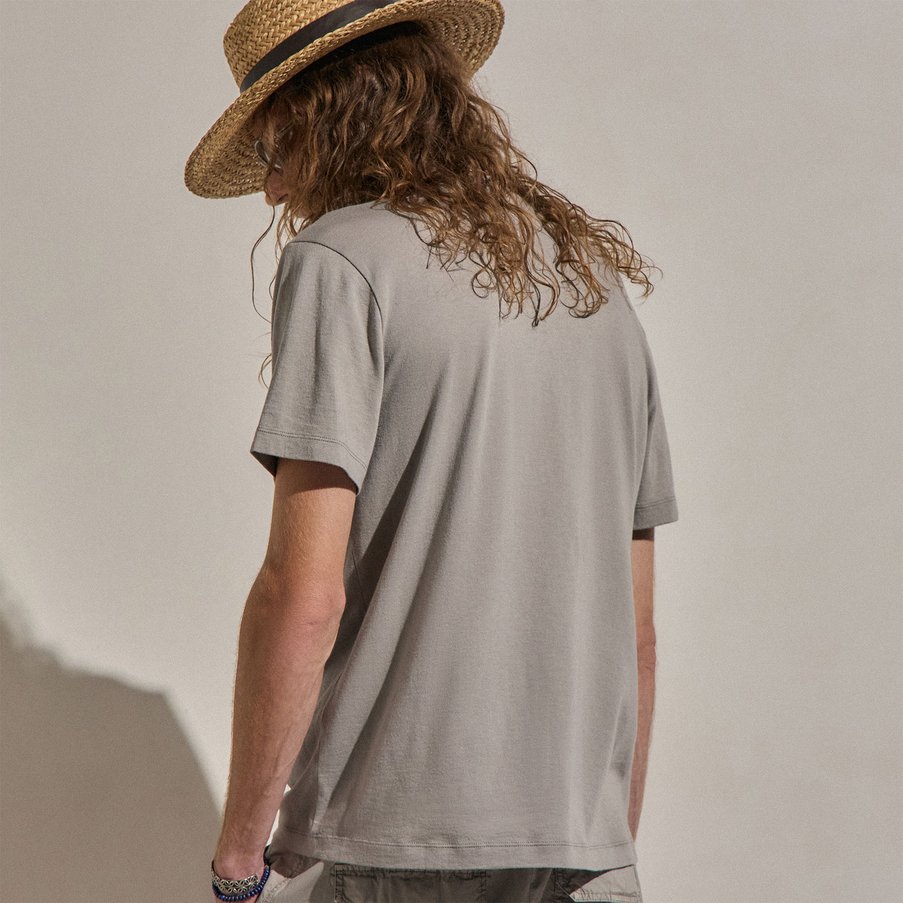 Cotton Cashmere Short Sleeve Tee - Fog