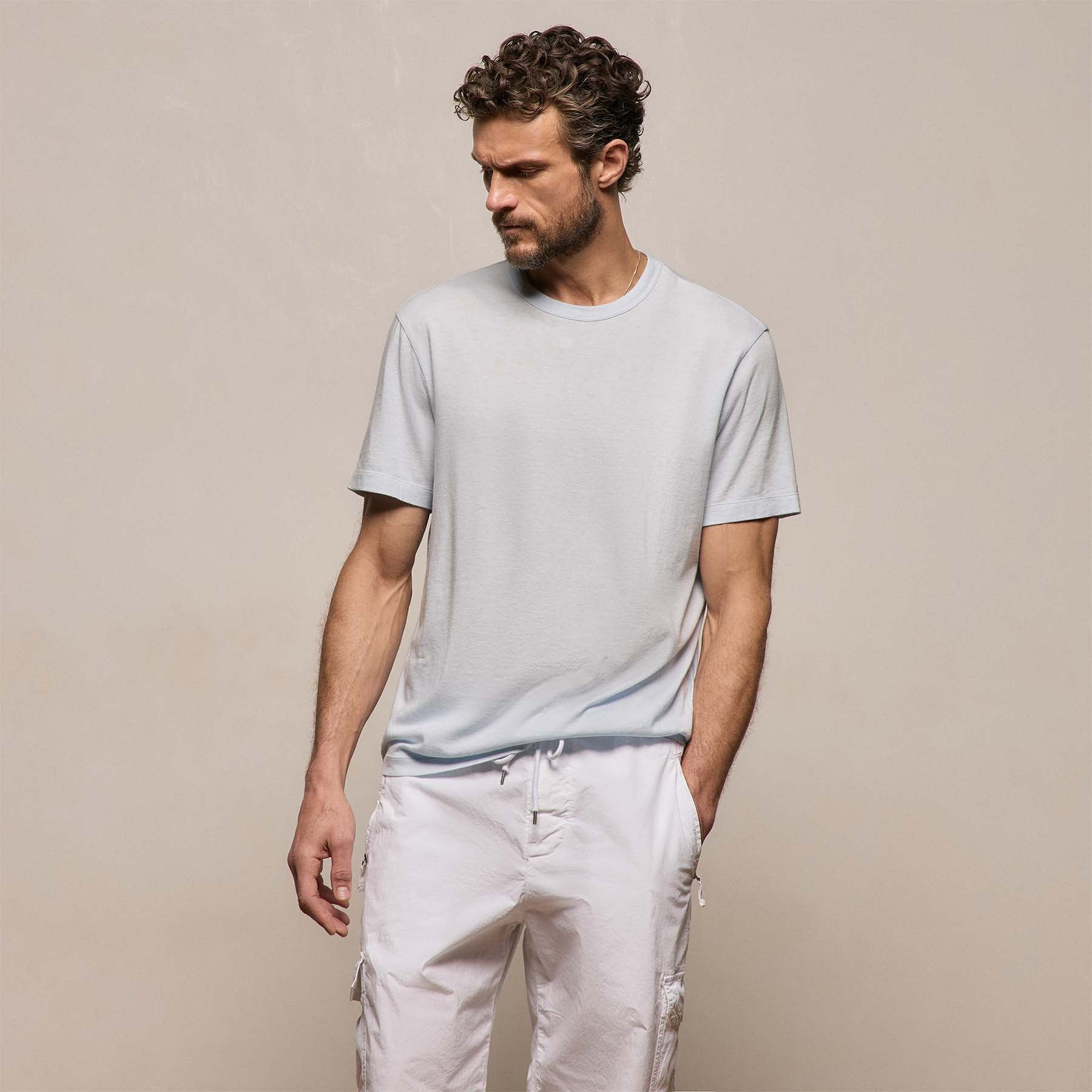 Cotton Cashmere Short Sleeve Tee - Memory