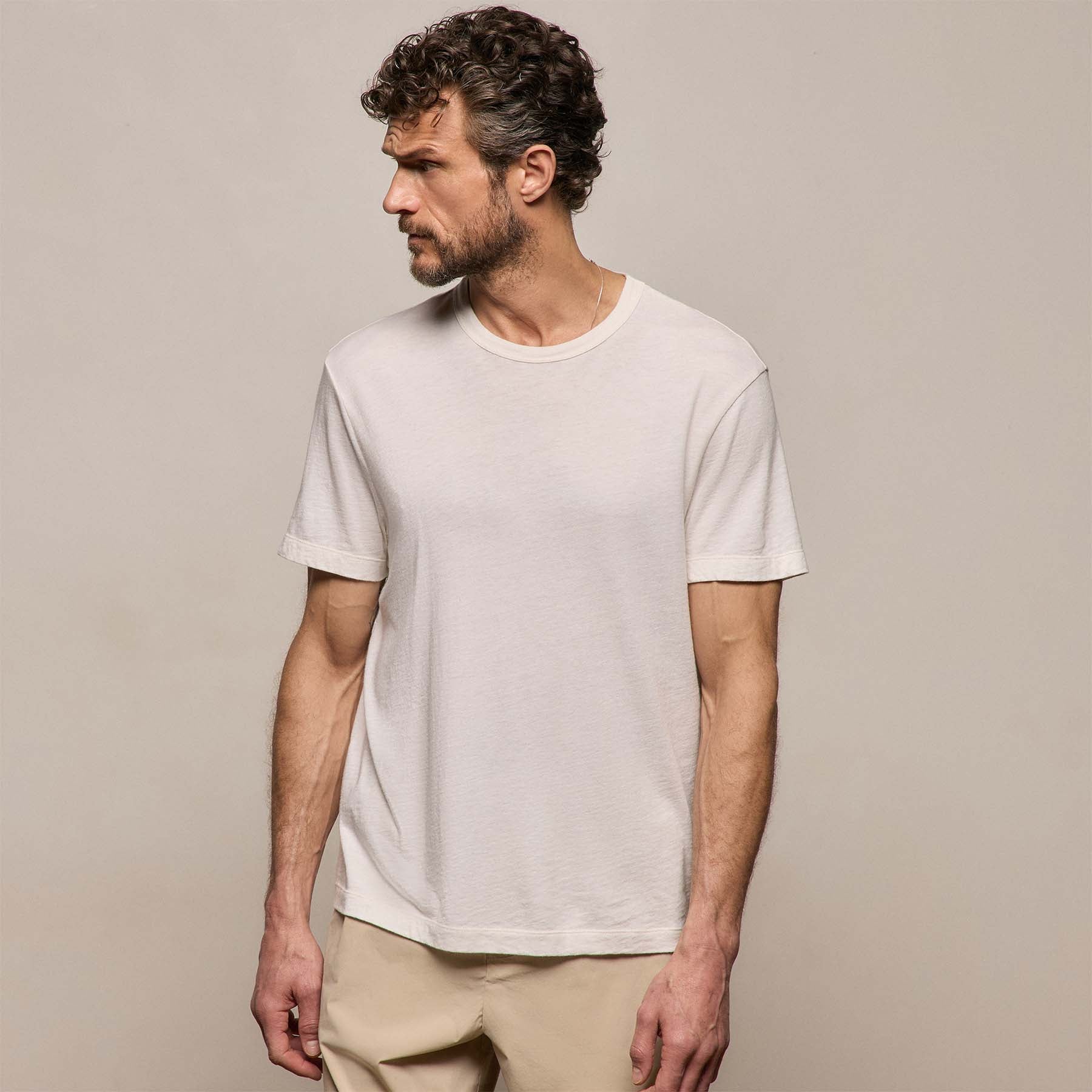 Cotton Cashmere Short Sleeve Tee - White