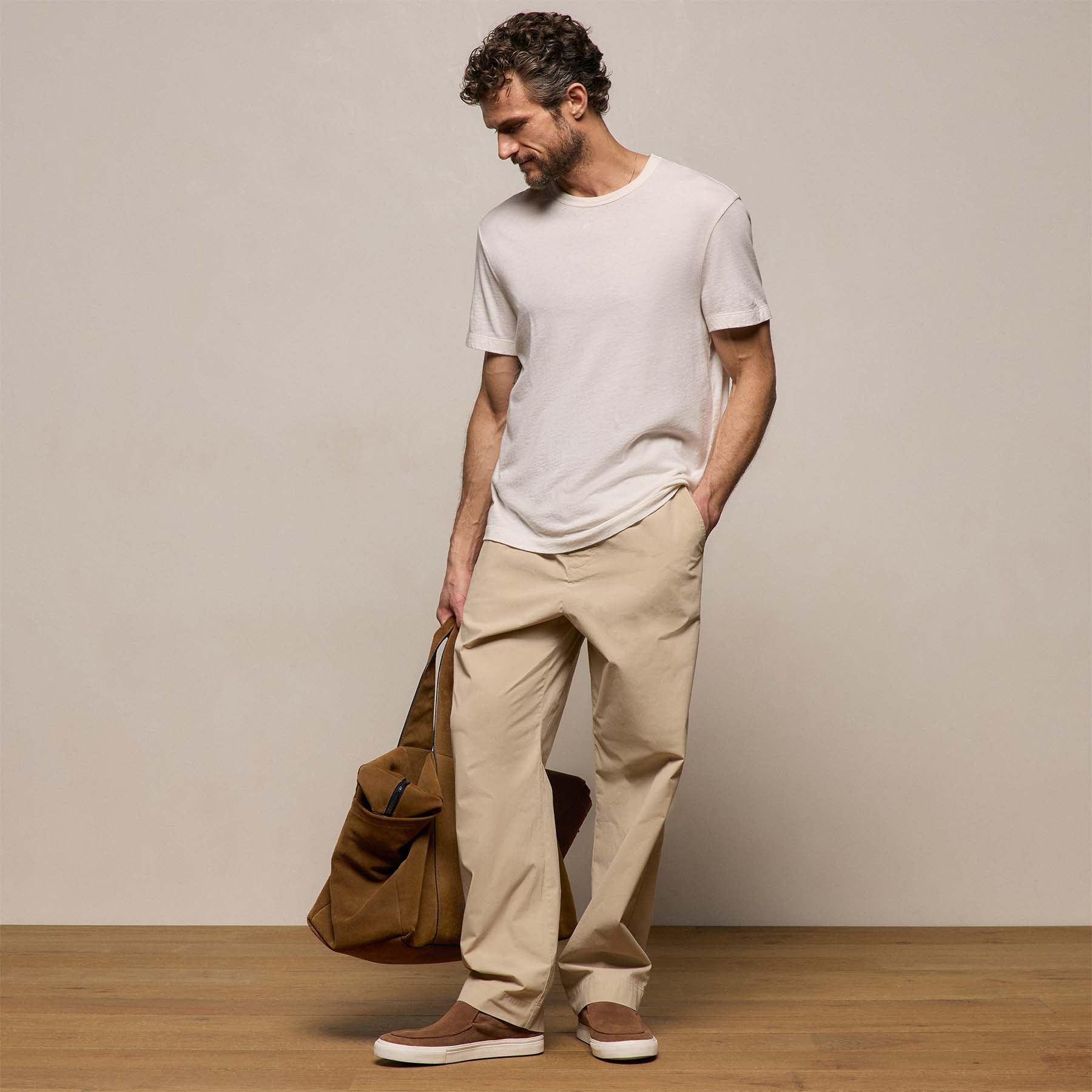 Cotton Cashmere Short Sleeve Tee - White