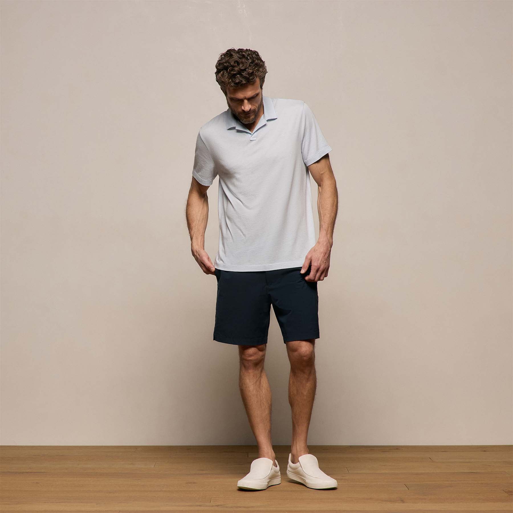 Cotton Cashmere Open Polo - Memory