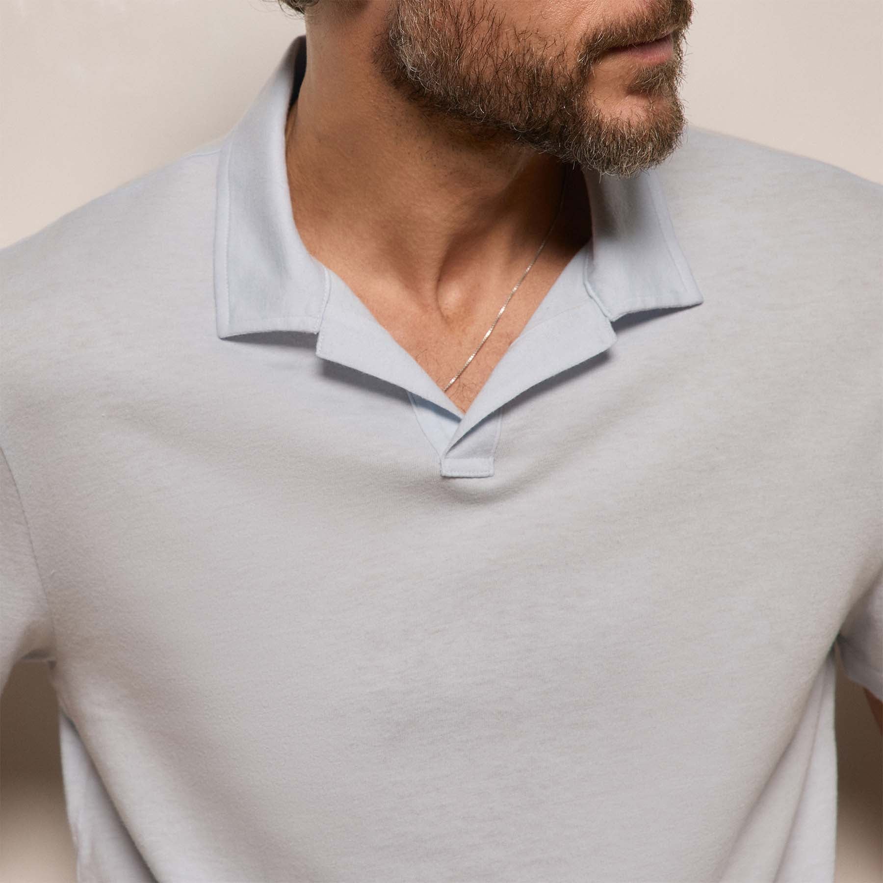 Cotton Cashmere Open Polo - Memory