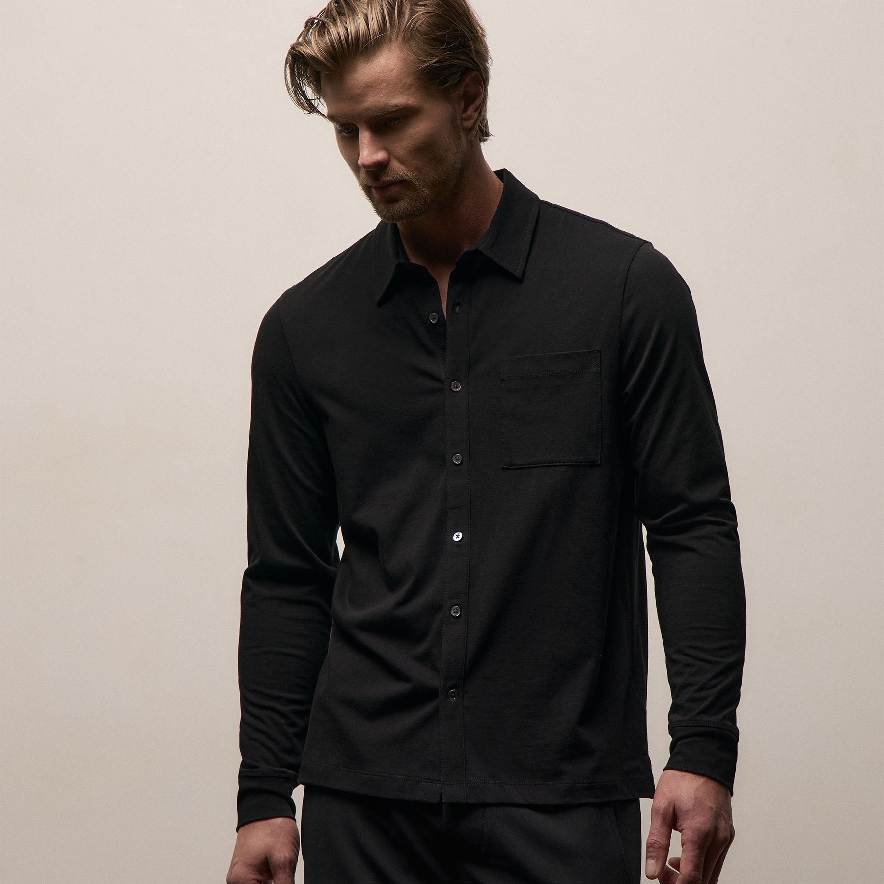 Clean Finish Jersey Shirt - Black