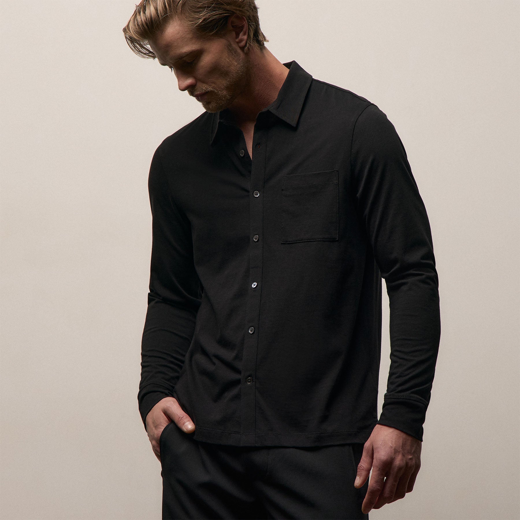 Clean Finish Jersey Shirt - Black