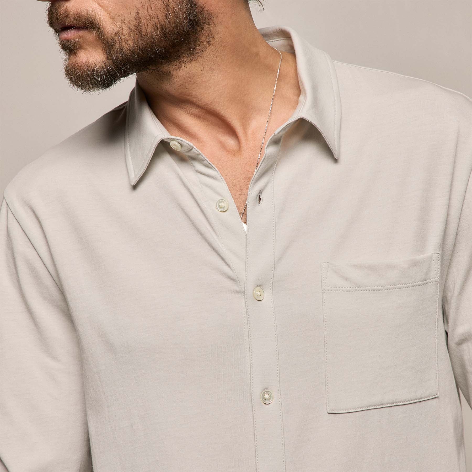 Clean Finish Jersey Shirt - Pearl