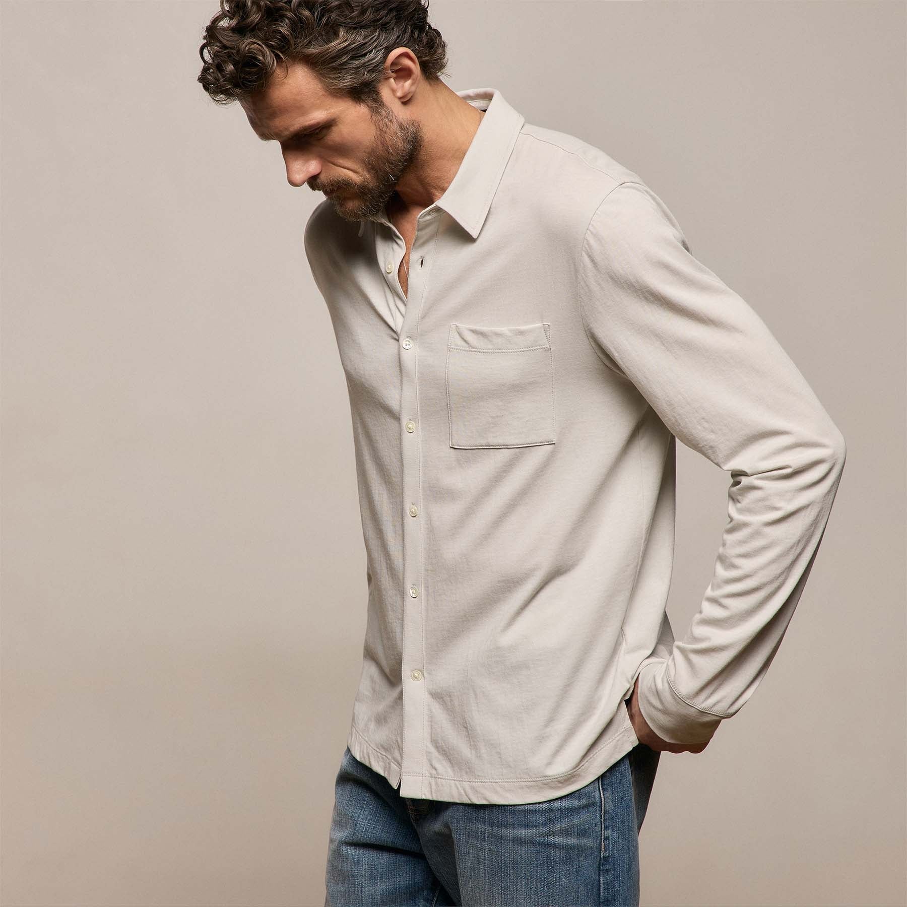 Clean Finish Jersey Shirt - Pearl