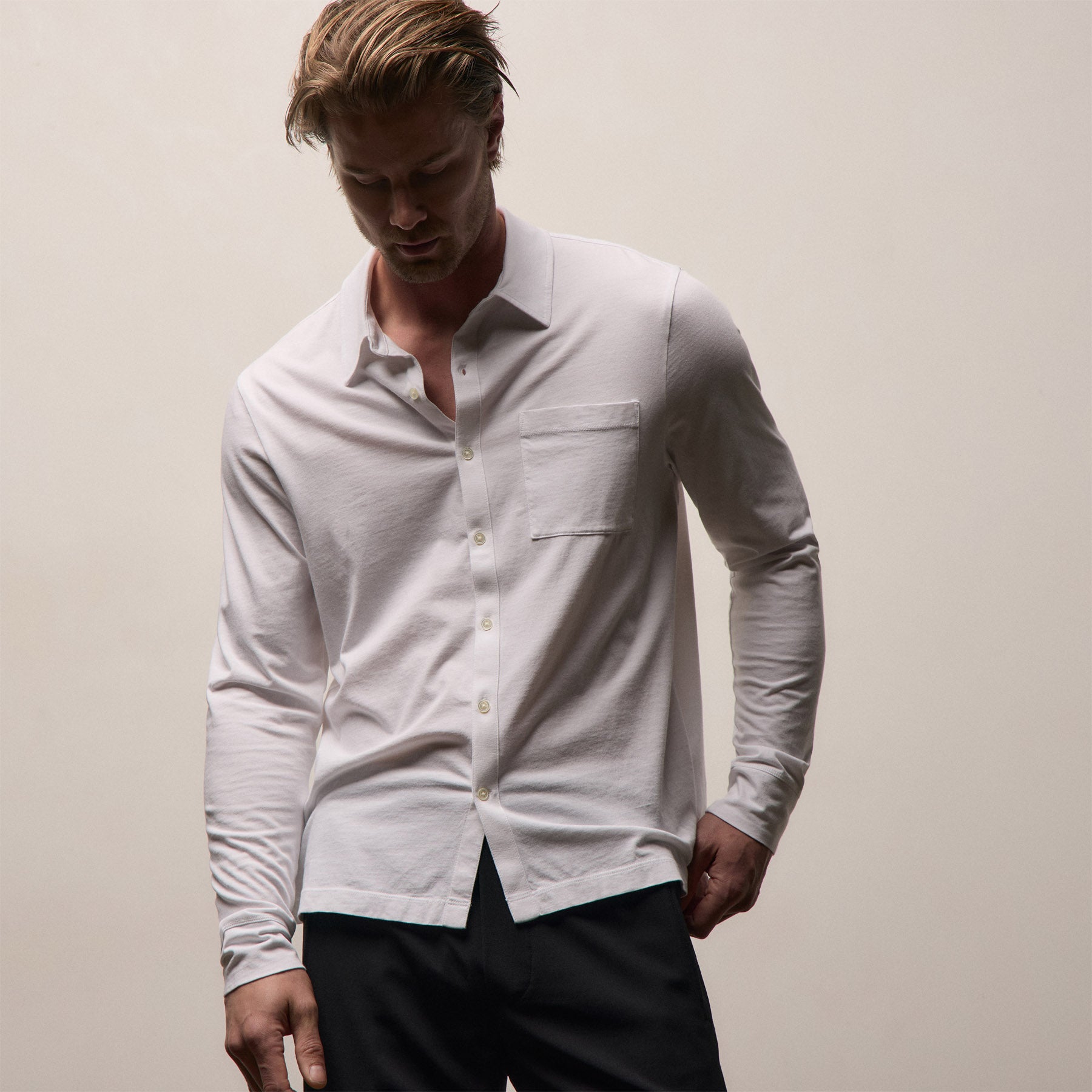 Clean Finish Jersey Shirt - White