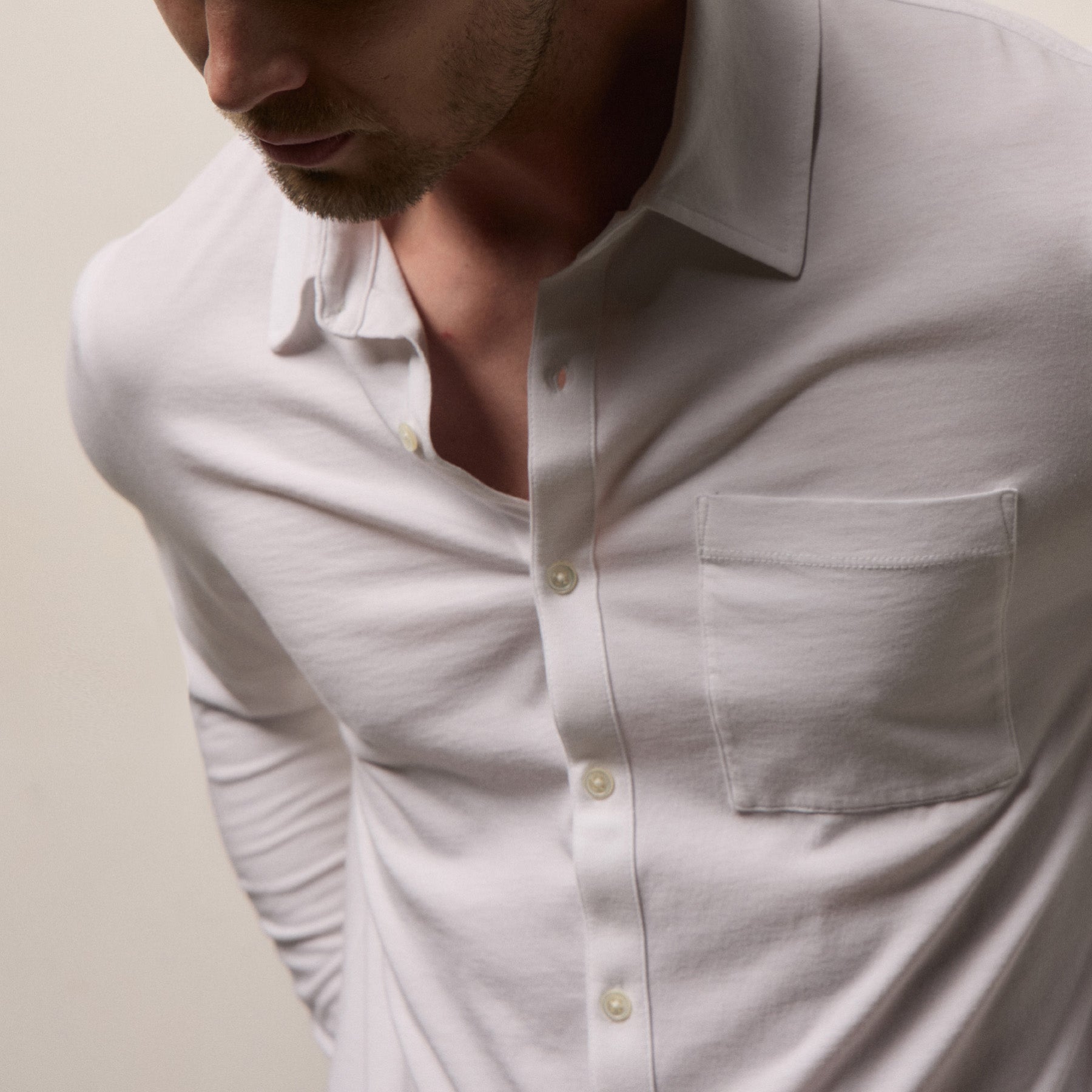 Clean Finish Jersey Shirt - White
