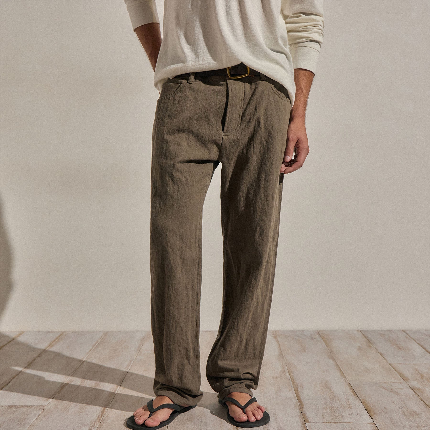 Cotton Metal Twill Pant - Army Green
