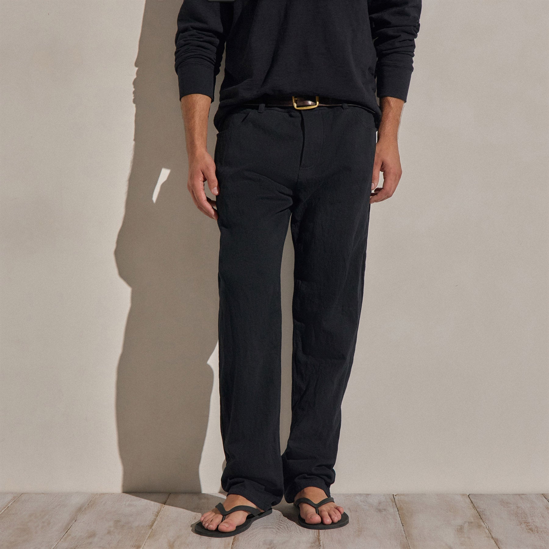 Cotton Metal Twill Pant - Black