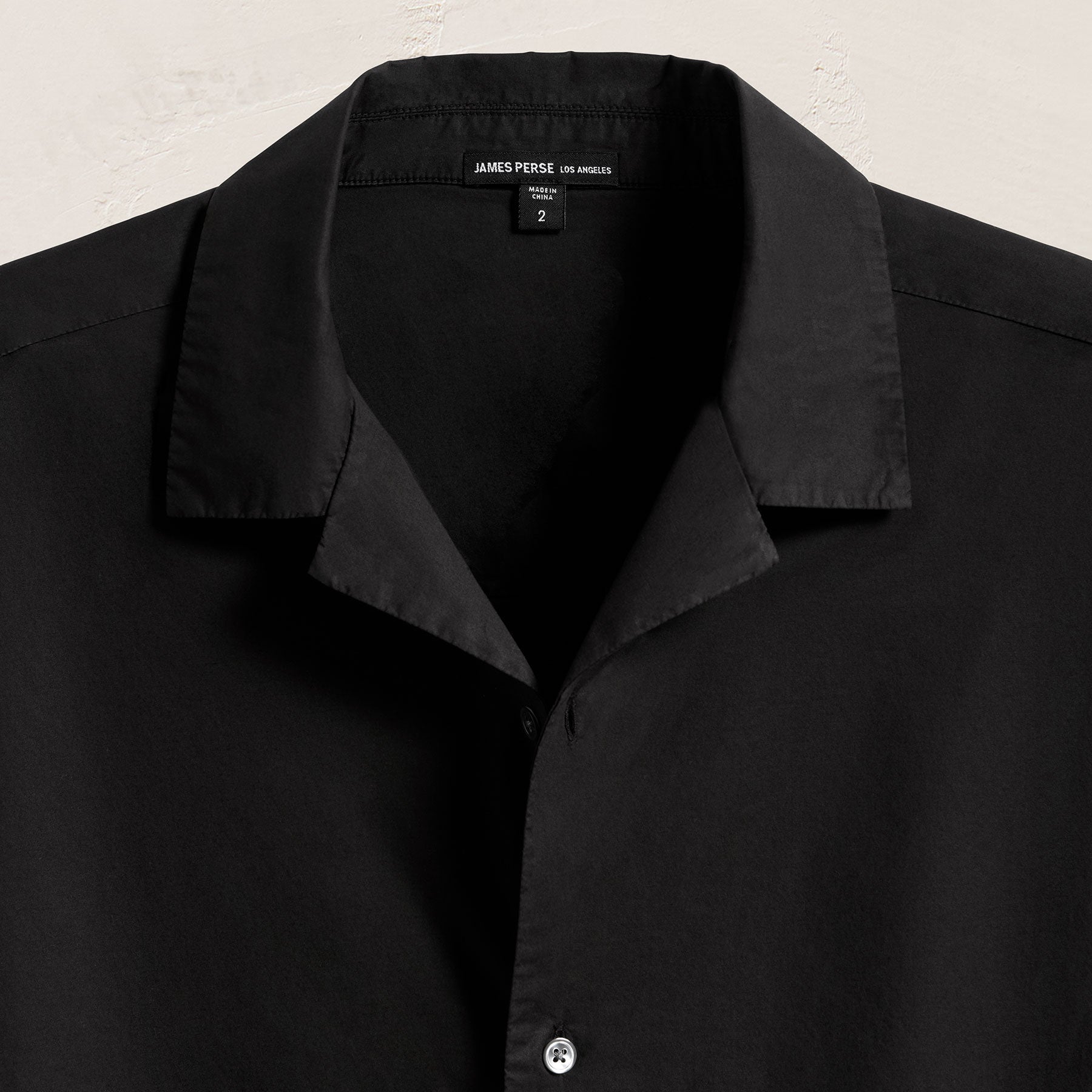 Oversized Stretch Poplin Short Sleeve Shirt - Black