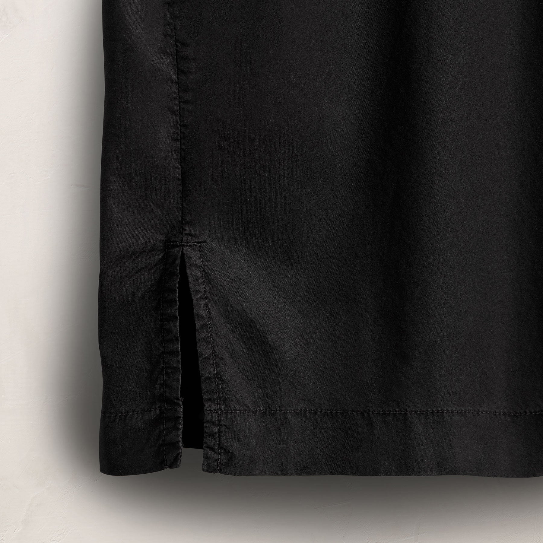 Oversized Stretch Poplin Short Sleeve Shirt - Black