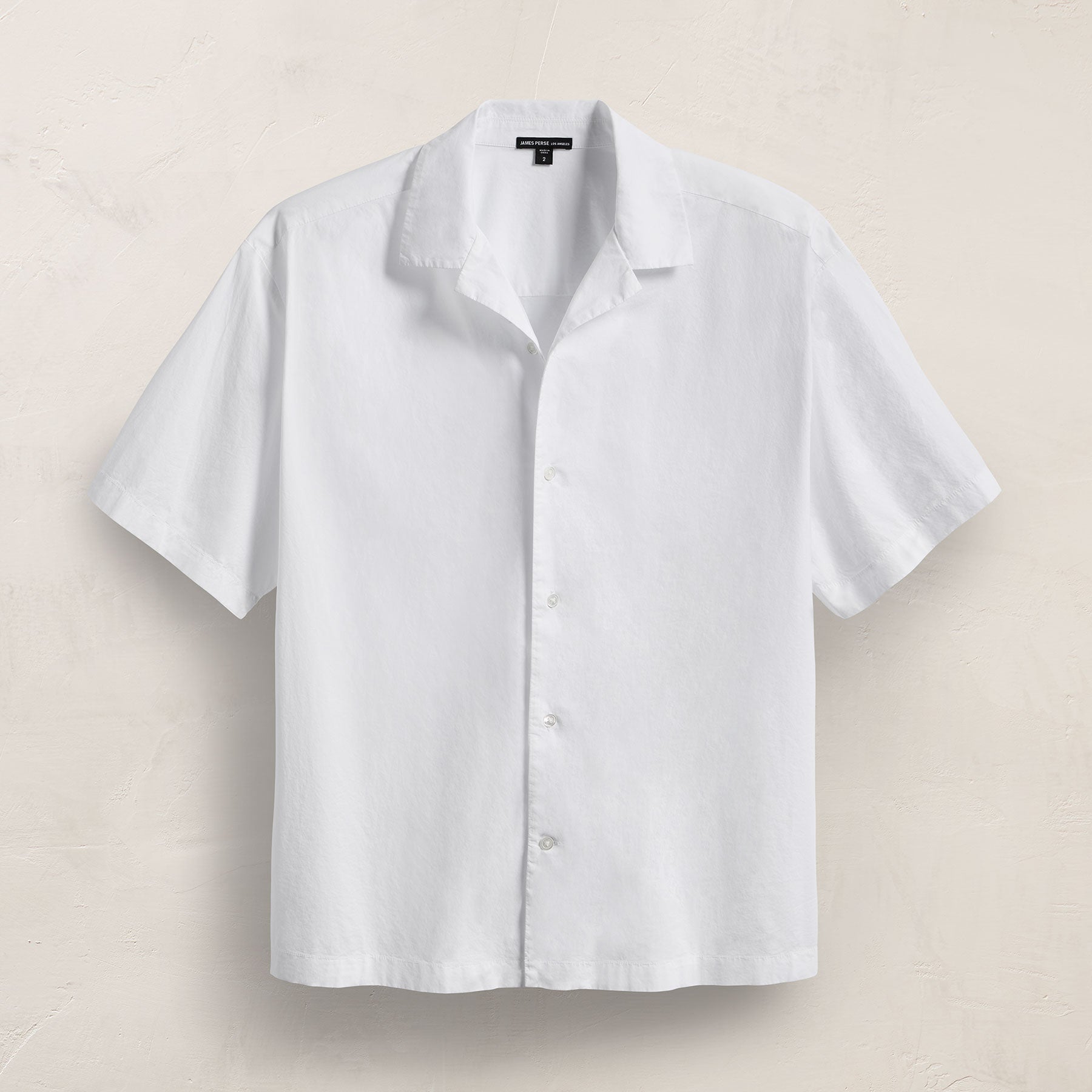 Oversized Stretch Poplin Short Sleeve Shirt - White