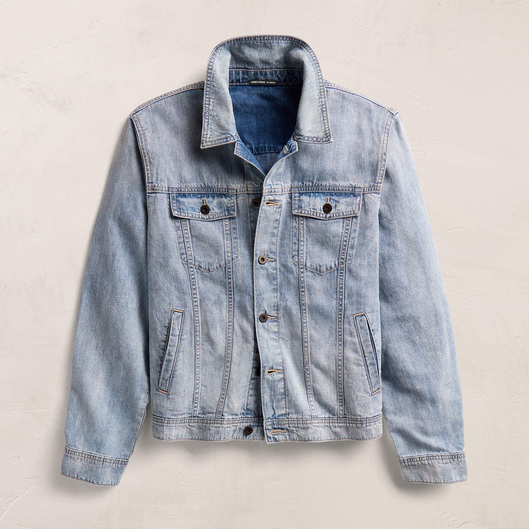Linen Denim Trucker Jacket - Light Wash