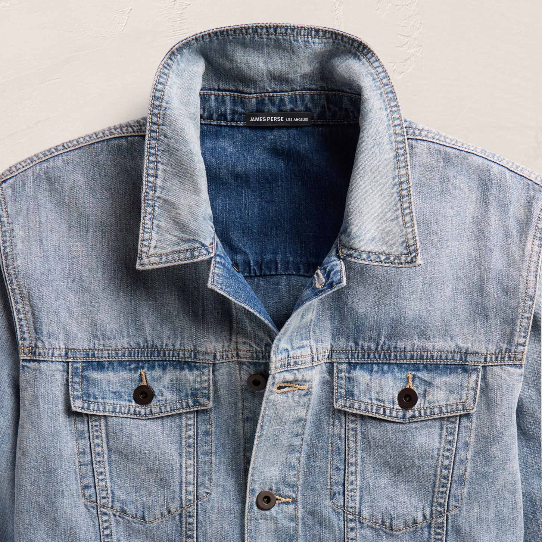 Linen Denim Trucker Jacket - Light Wash
