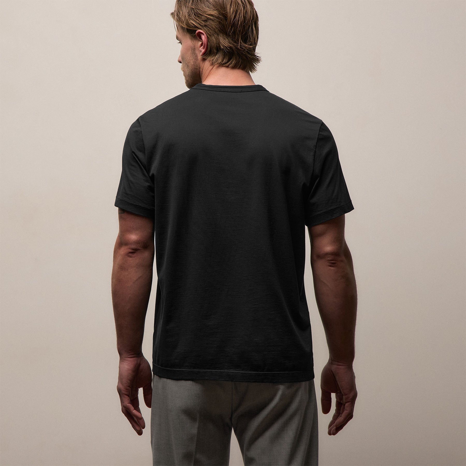Lotus Jersey Double Ply Crew - Black