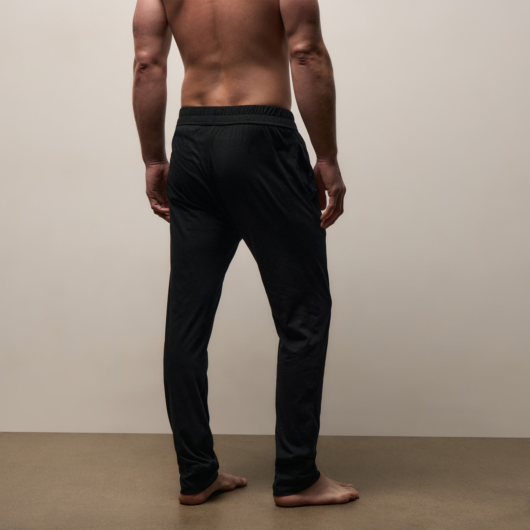 Luxe Lotus Jersey Tapered Lounge Pant - Black