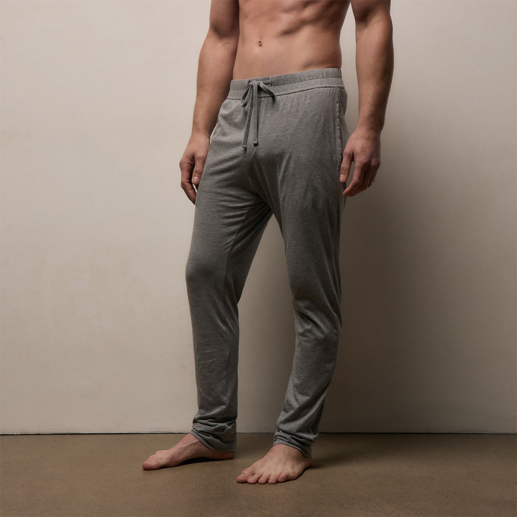 Luxe Lotus Jersey Tapered Lounge Pant - Heather Grey