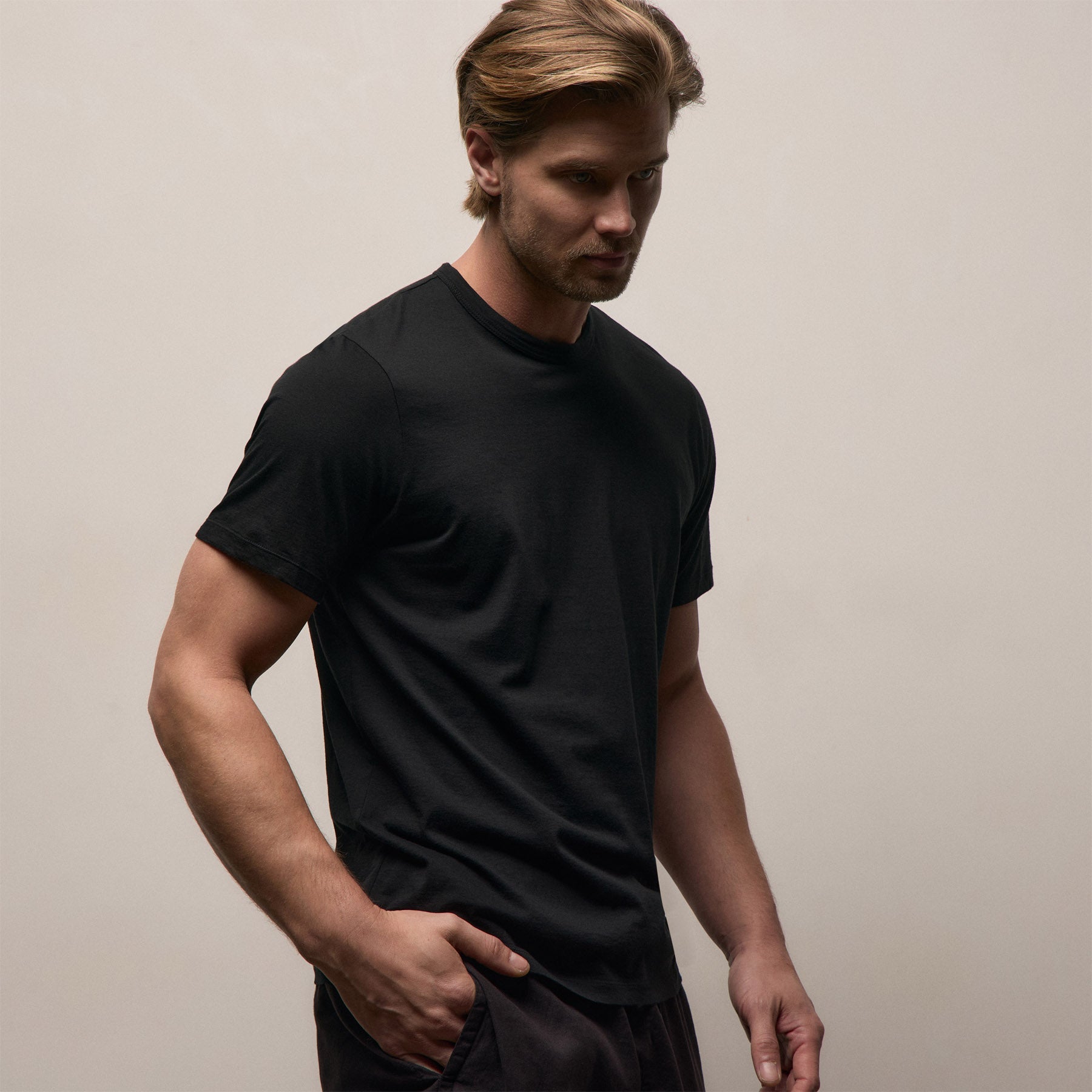 Luxe Lotus Jersey Tee - Black