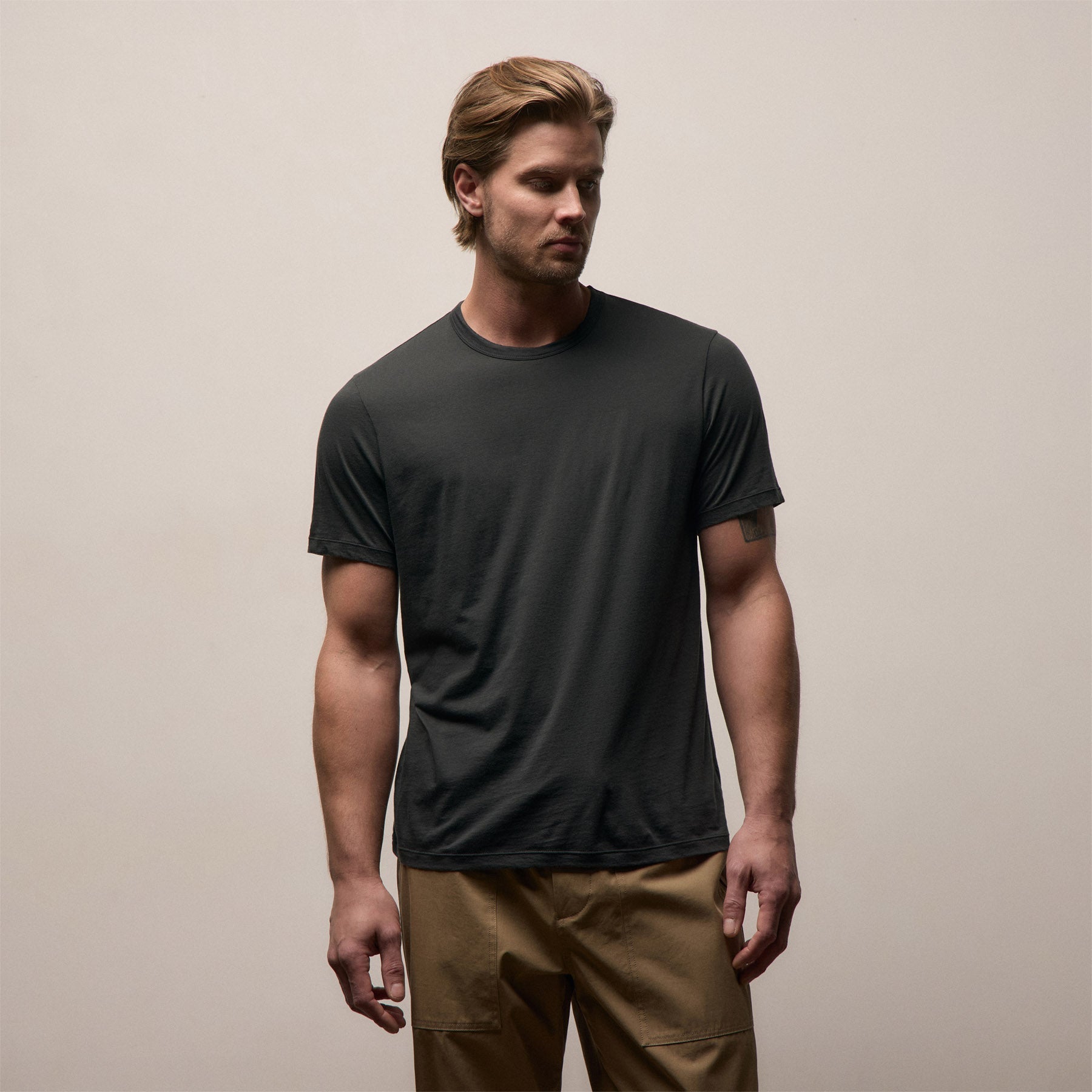 Luxe Lotus Jersey Tee - Carbon