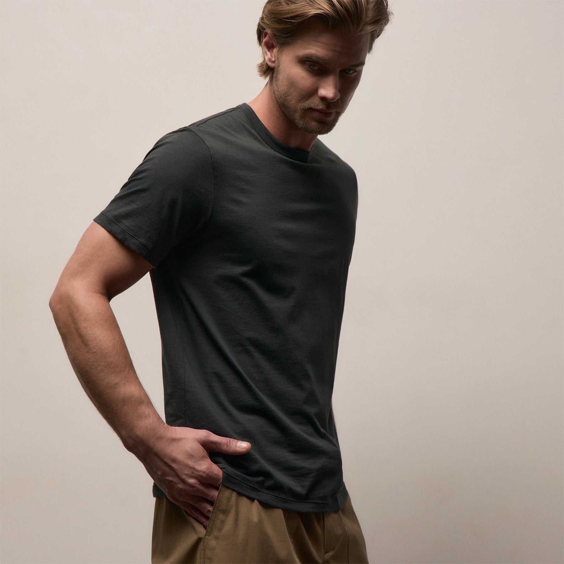 3 Pack Luxe Lotus Jersey Tee - Black/White/Carbon