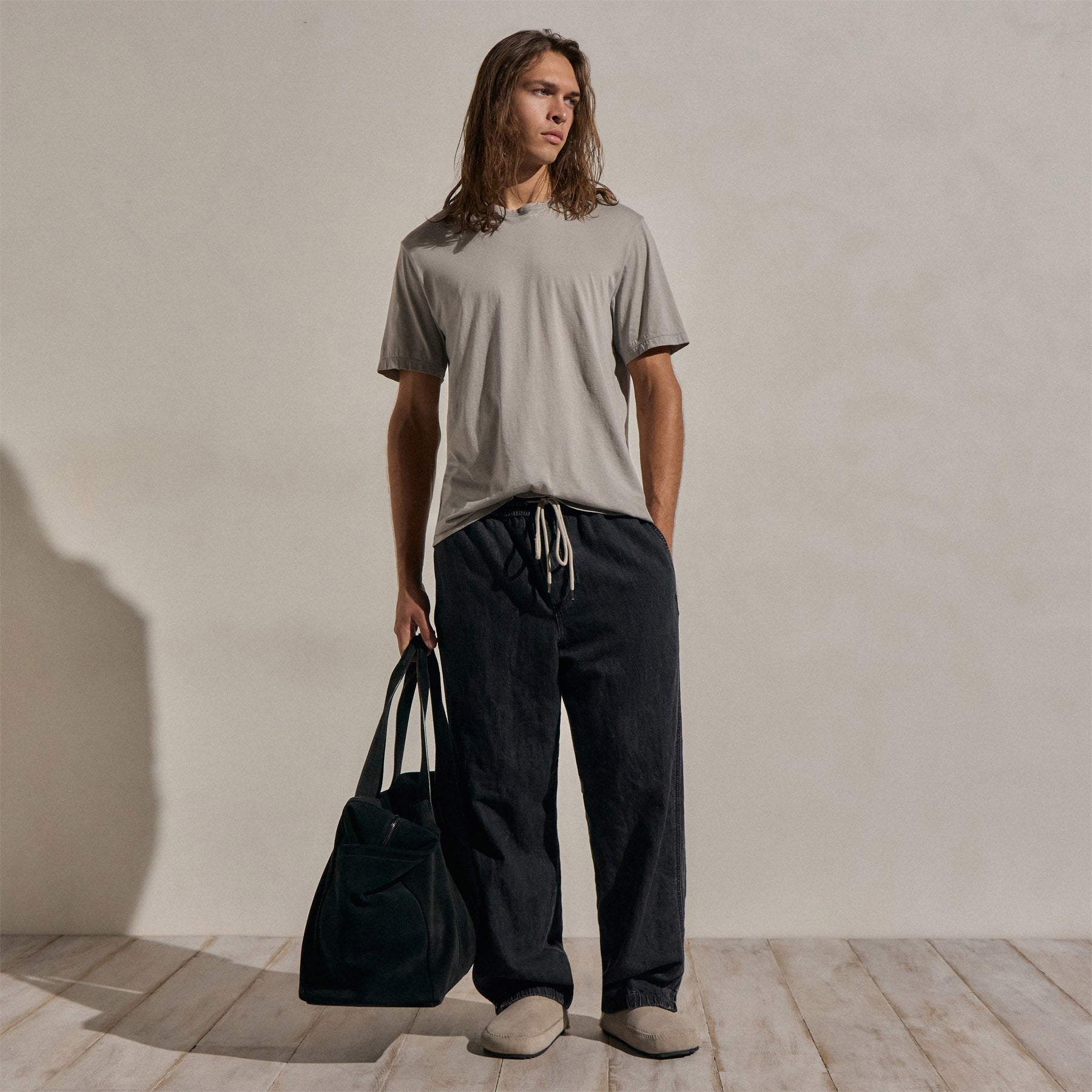 Luxe Lotus Jersey Tee - Fog