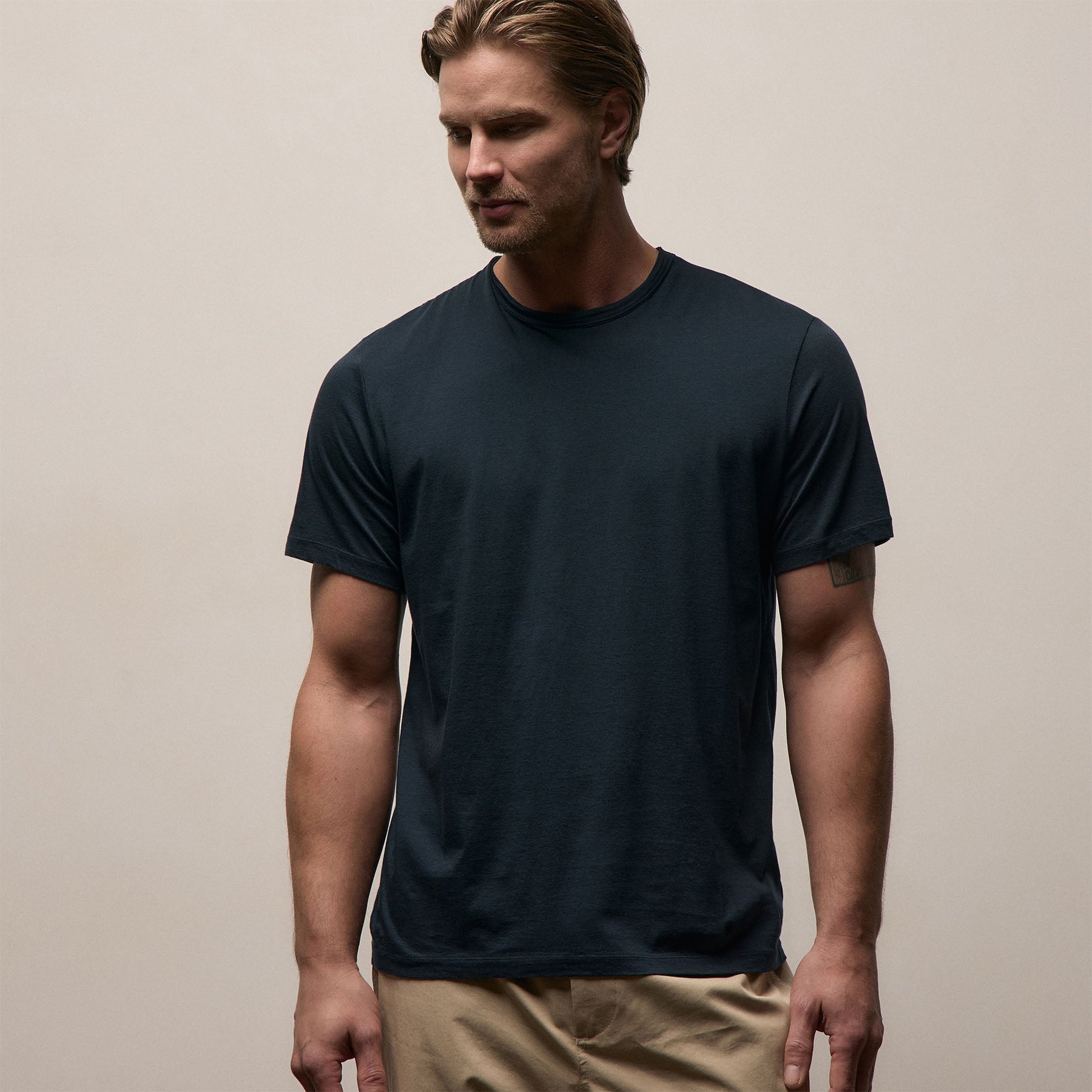 3 Pack Luxe Lotus Jersey Tee - Black/White/French Navy