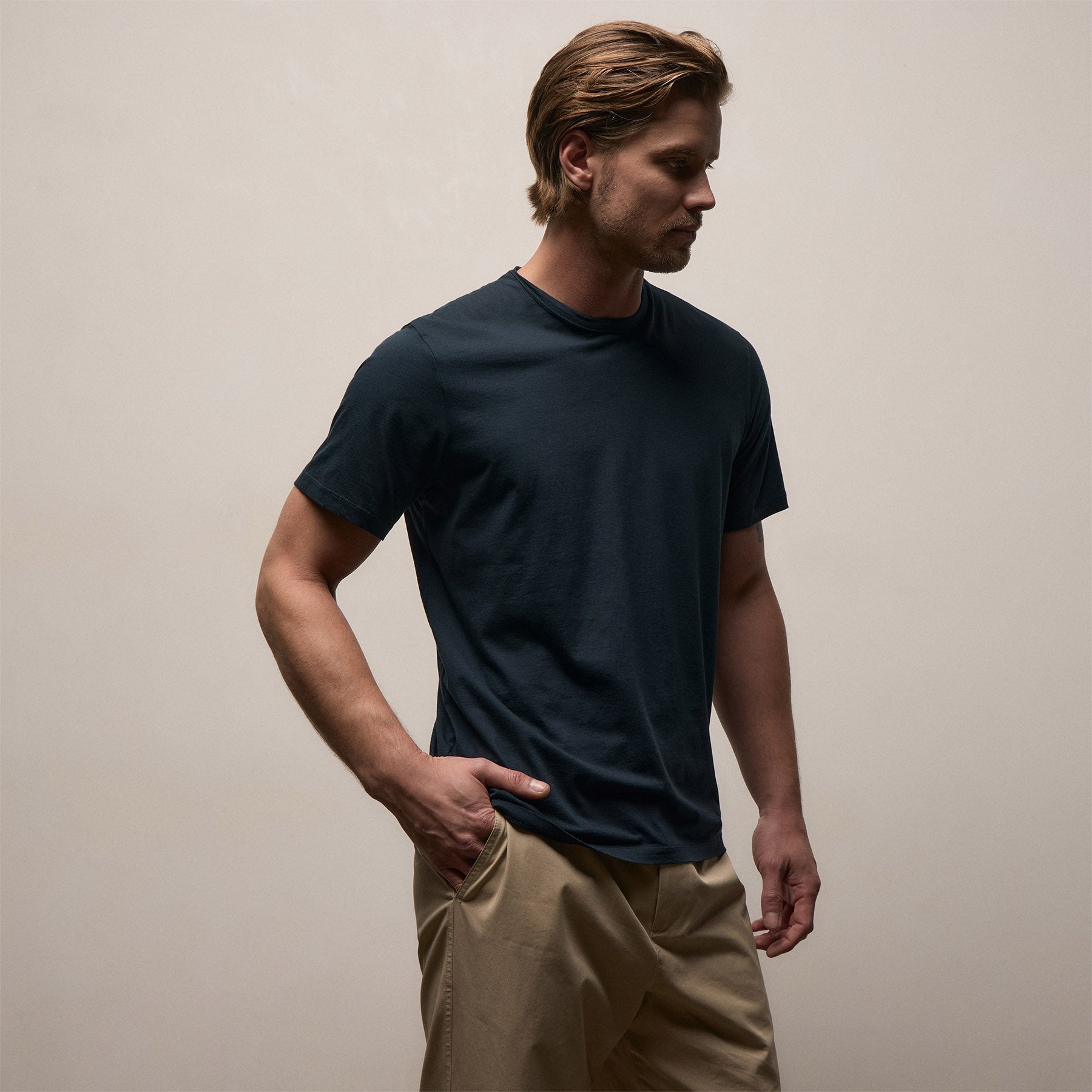 Luxe Lotus Jersey Tee - French Navy
