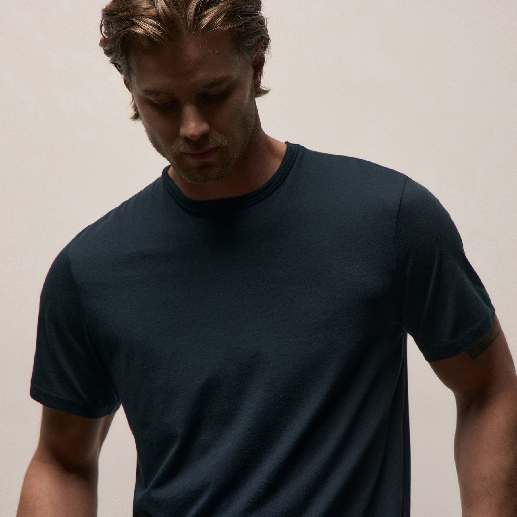 Luxe Lotus Jersey Tee - French Navy