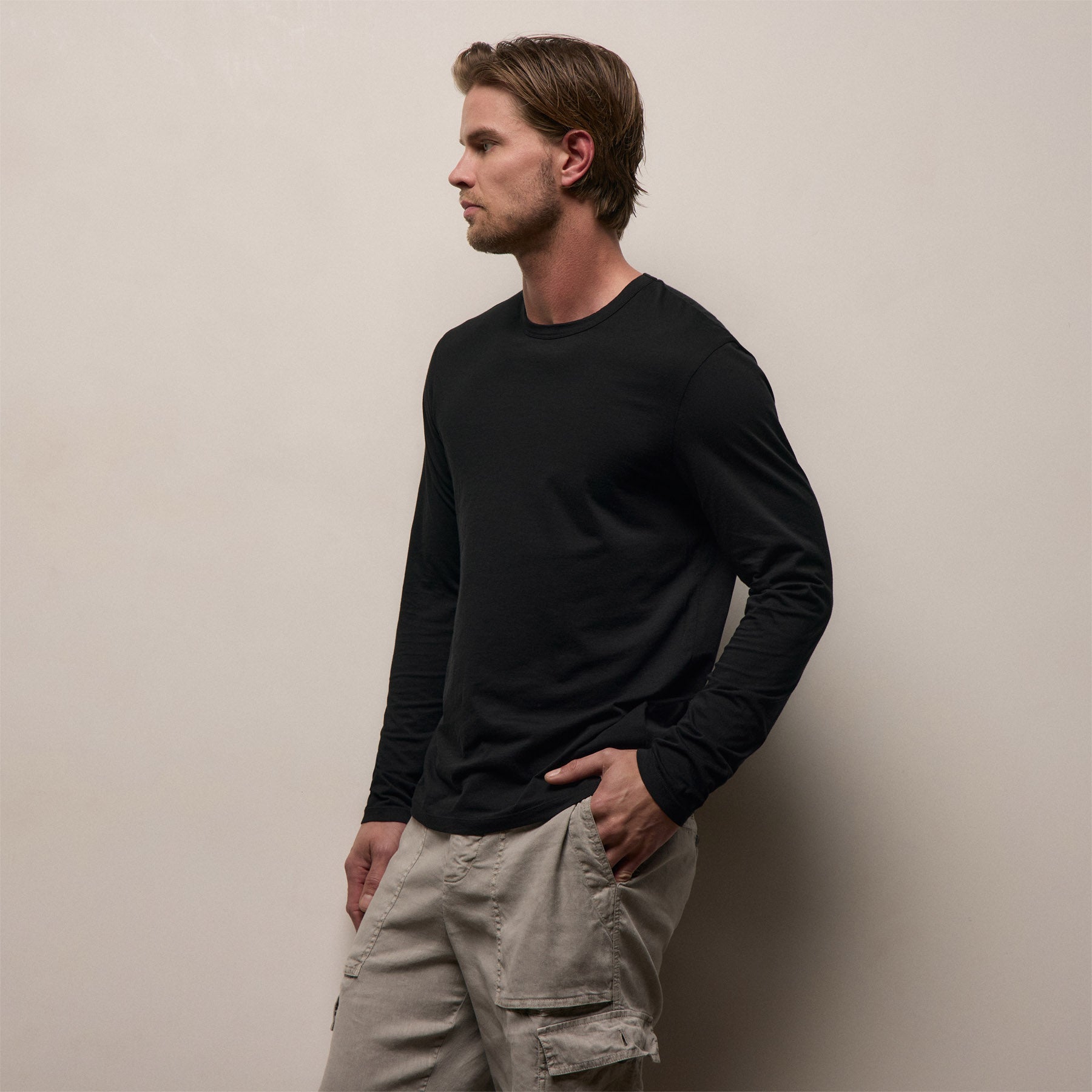Luxe Lotus Jersey Long Sleeve - Black