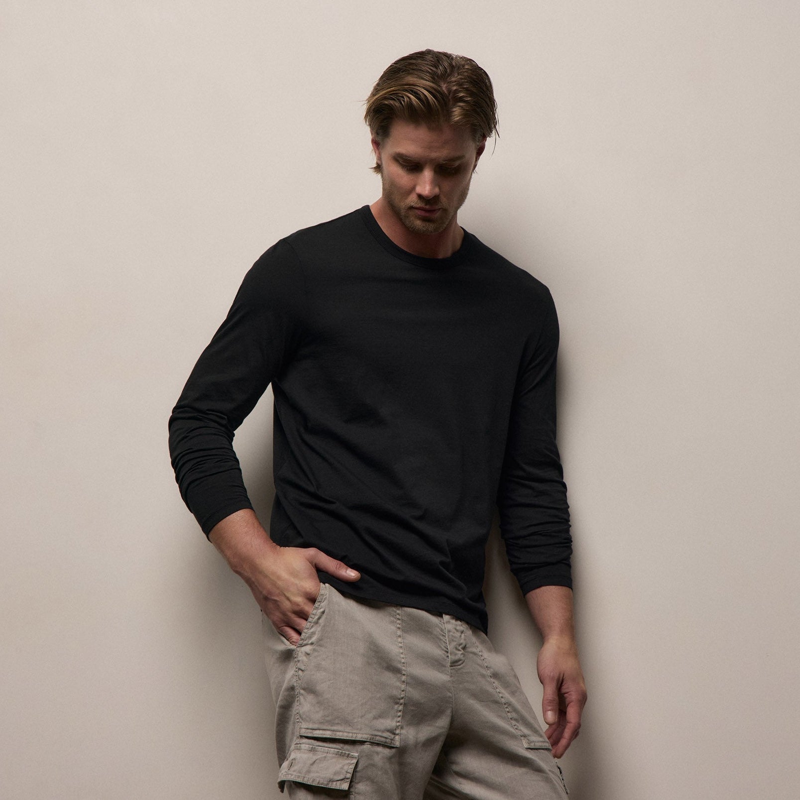 Luxe Lotus Jersey Long Sleeve - Black