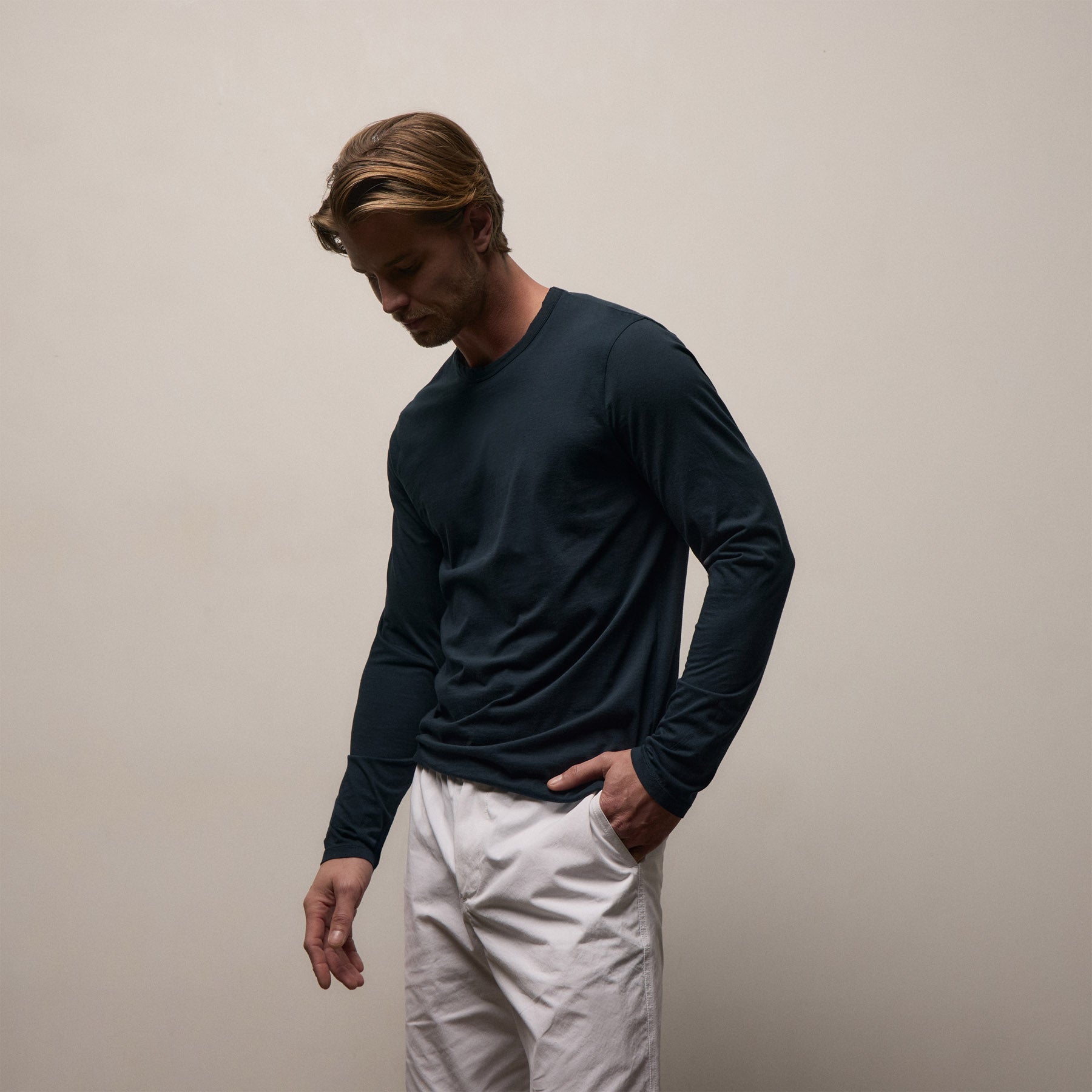 Luxe Lotus Jersey Long Sleeve - French Navy