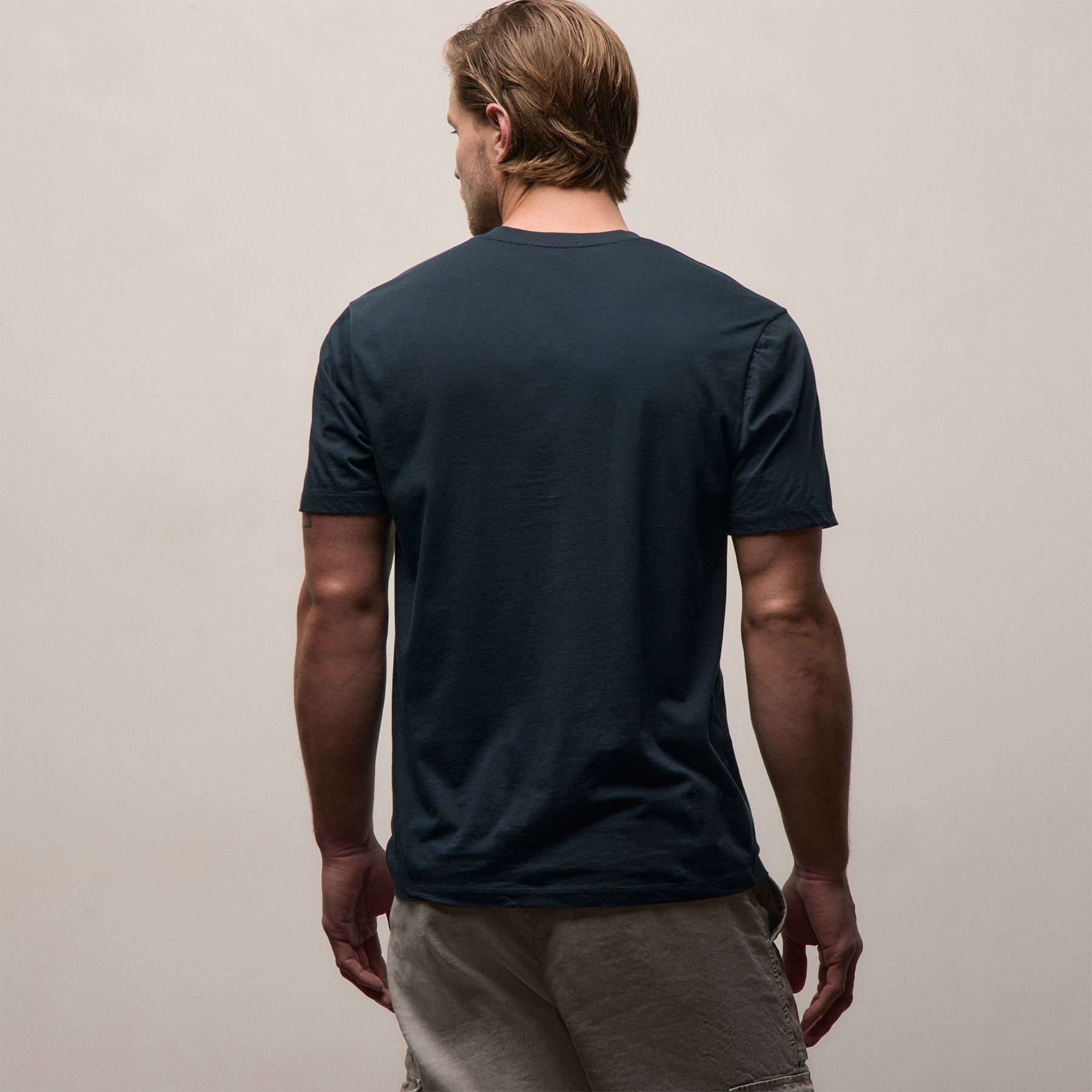 Luxe Lotus Jersey V Neck - French Navy