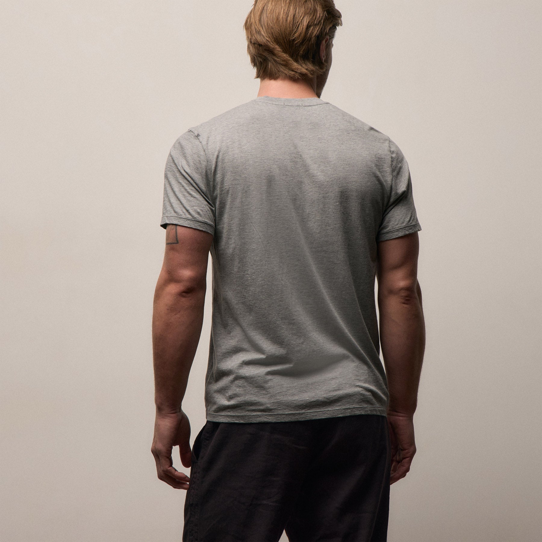 Luxe Lotus Jersey V Neck - Heather Grey