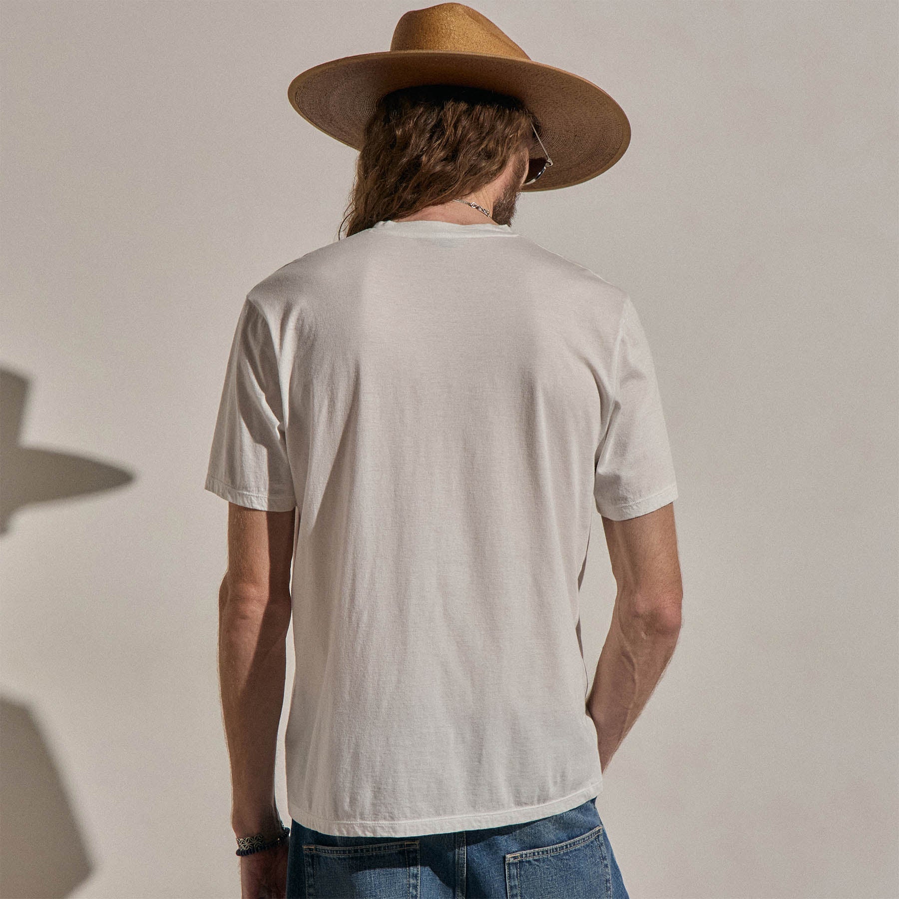 Luxe Lotus Jersey V Neck - White