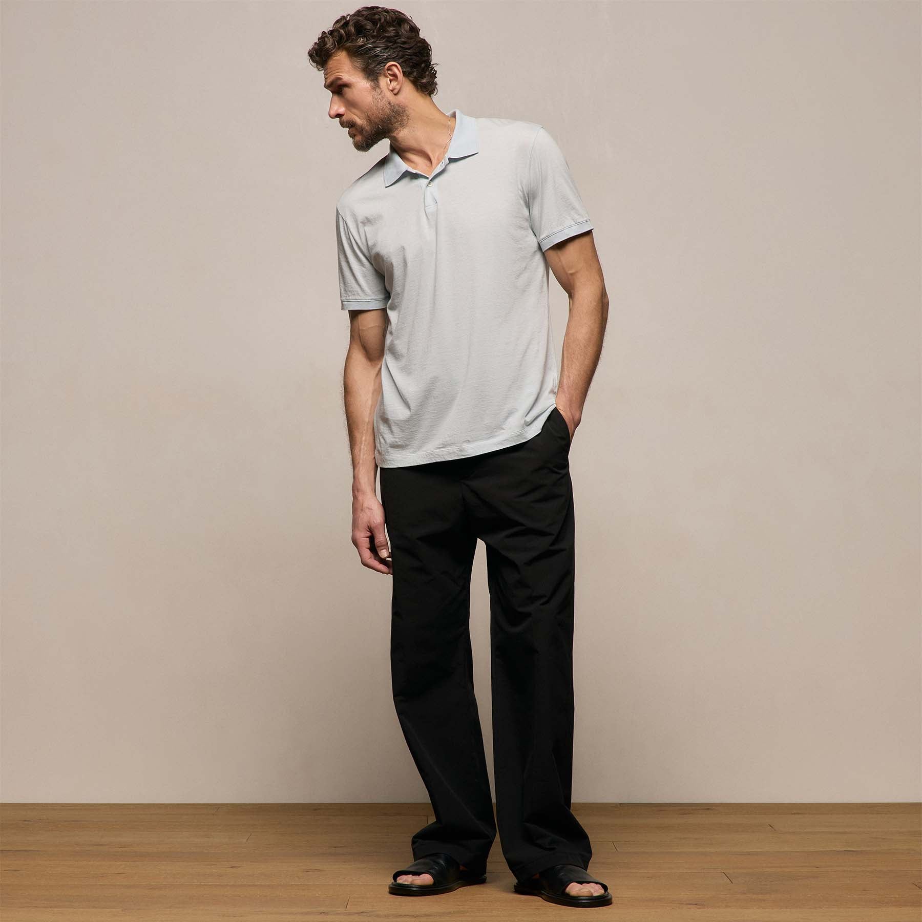 Luxe Lotus Jersey Polo - Memory